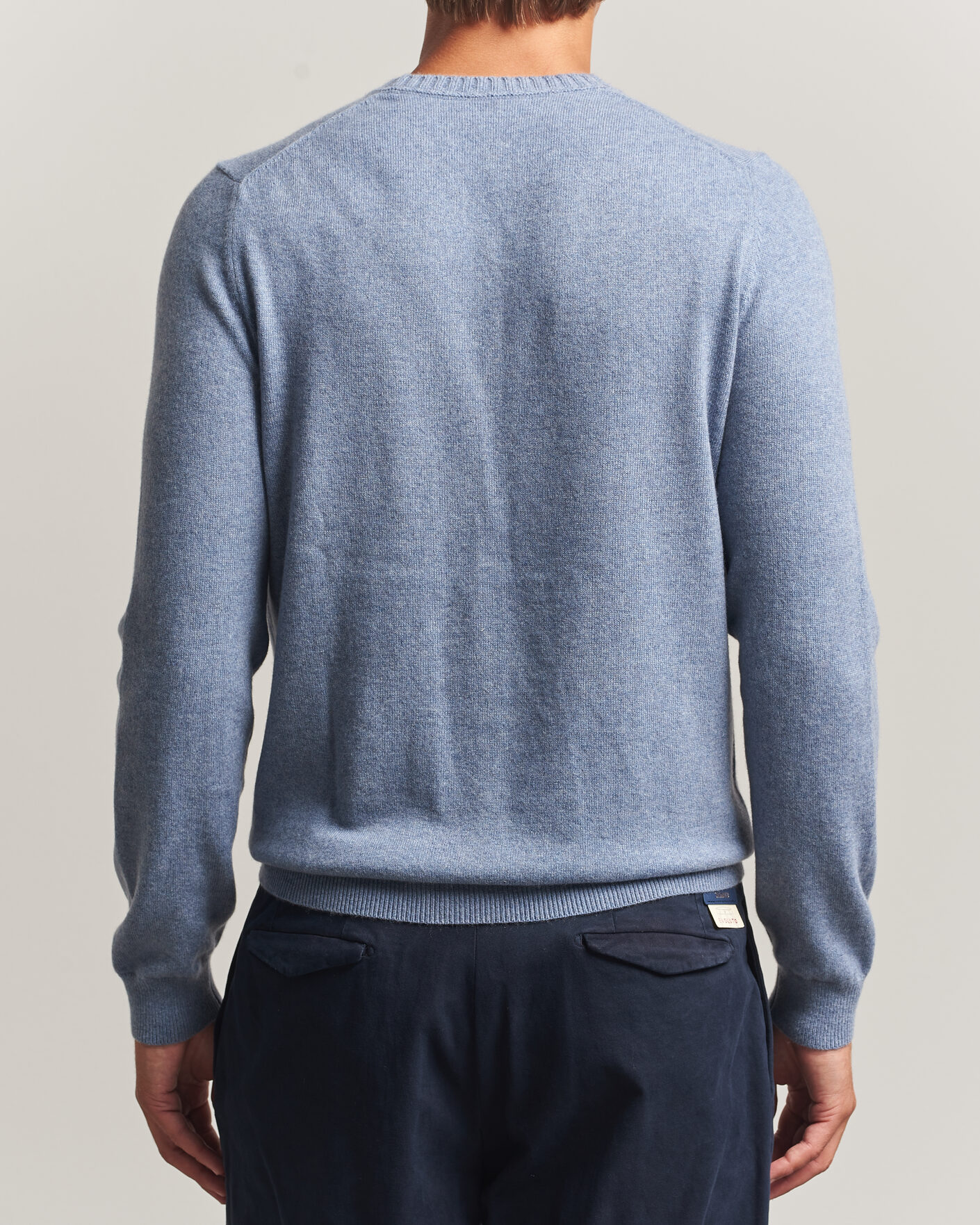 Uomini | Maglieria | Stenströms | Cashmere Crewneck Light Blue