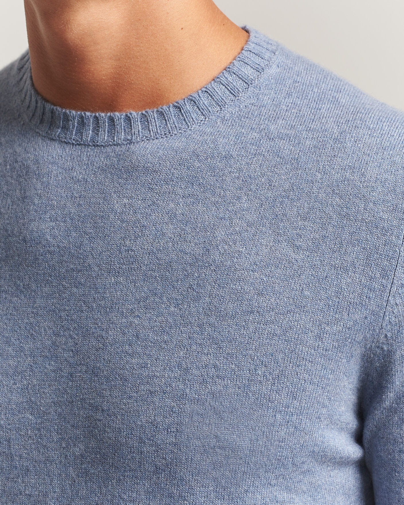 Uomini | Maglieria | Stenströms | Cashmere Crewneck Light Blue