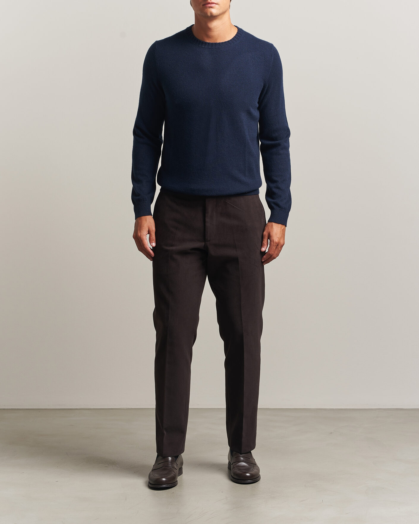 Uomini | Maglieria | Stenströms | Cashmere Crewneck Navy