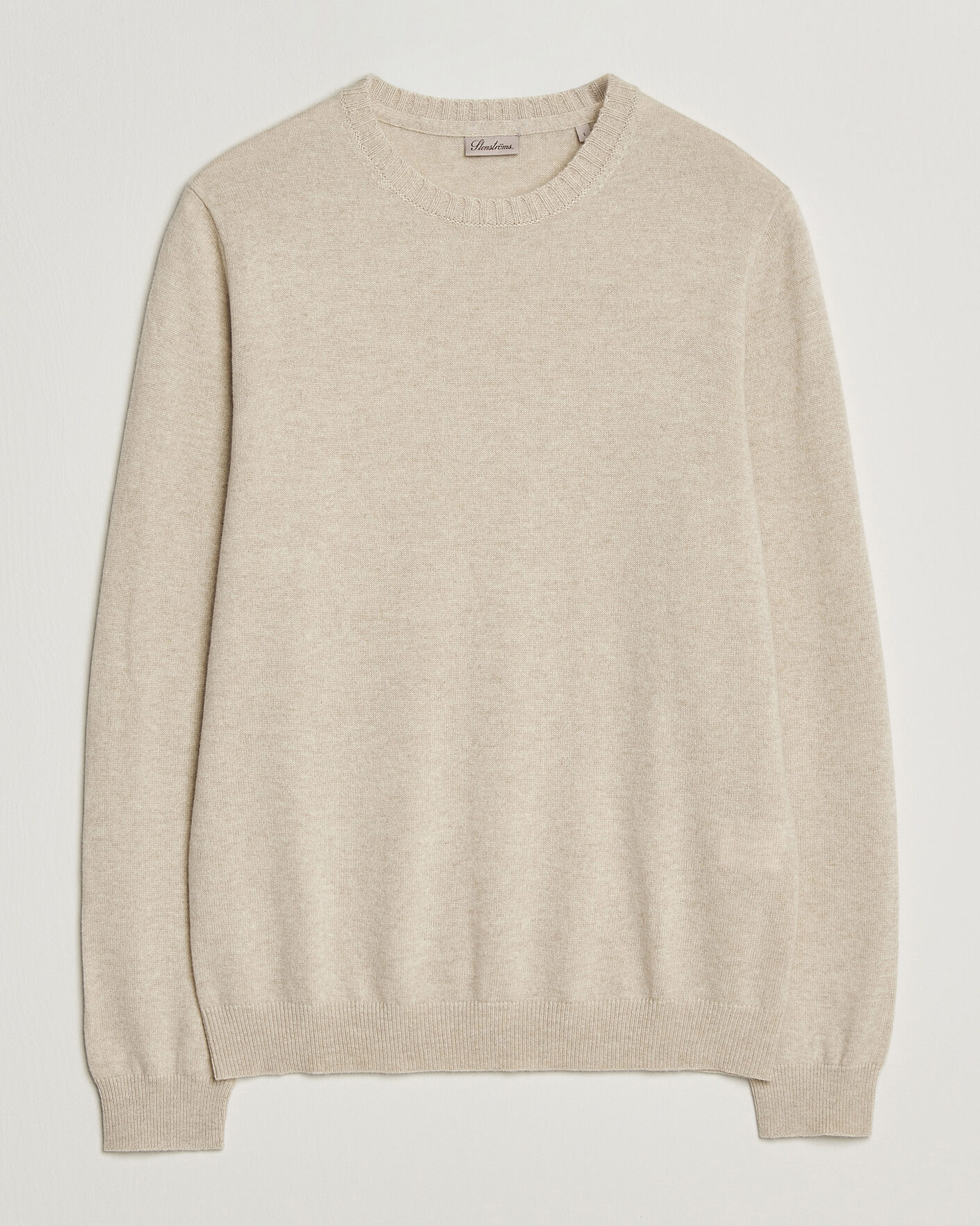 Uomini | Maglieria | Stenströms | Cashmere Crewneck Beige
