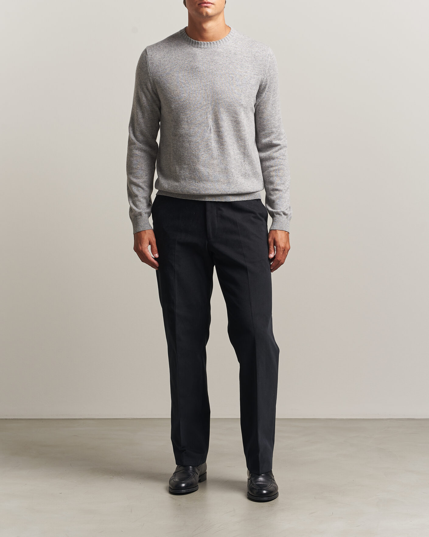 Uomini | Maglieria | Stenströms | Cashmere Crewneck Grey