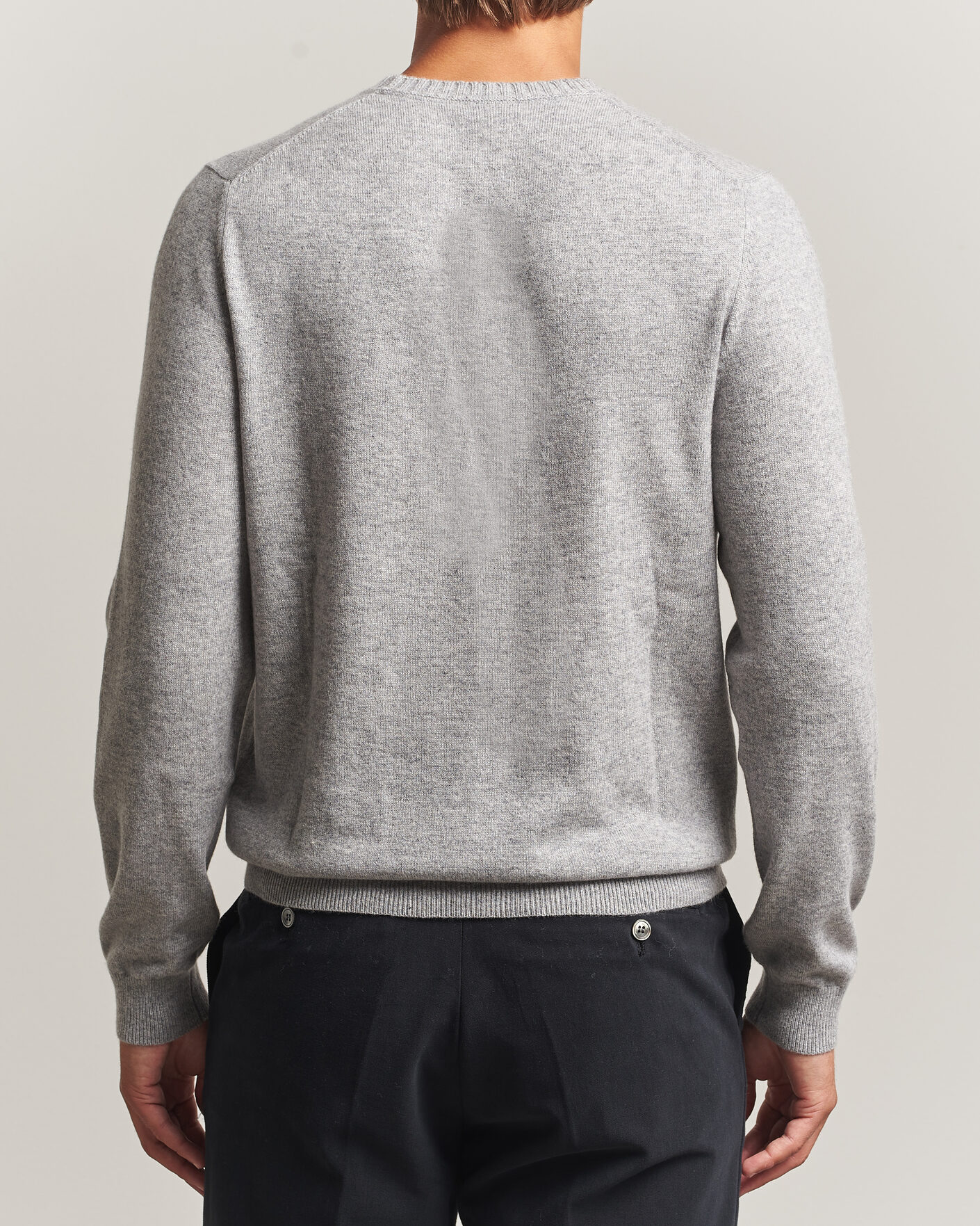 Uomini | Maglieria | Stenströms | Cashmere Crewneck Grey