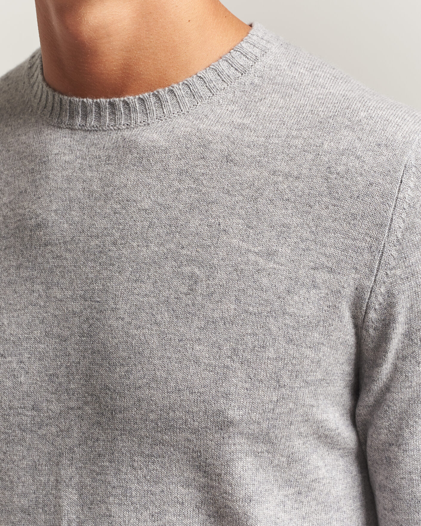 Uomini | Maglieria | Stenströms | Cashmere Crewneck Grey