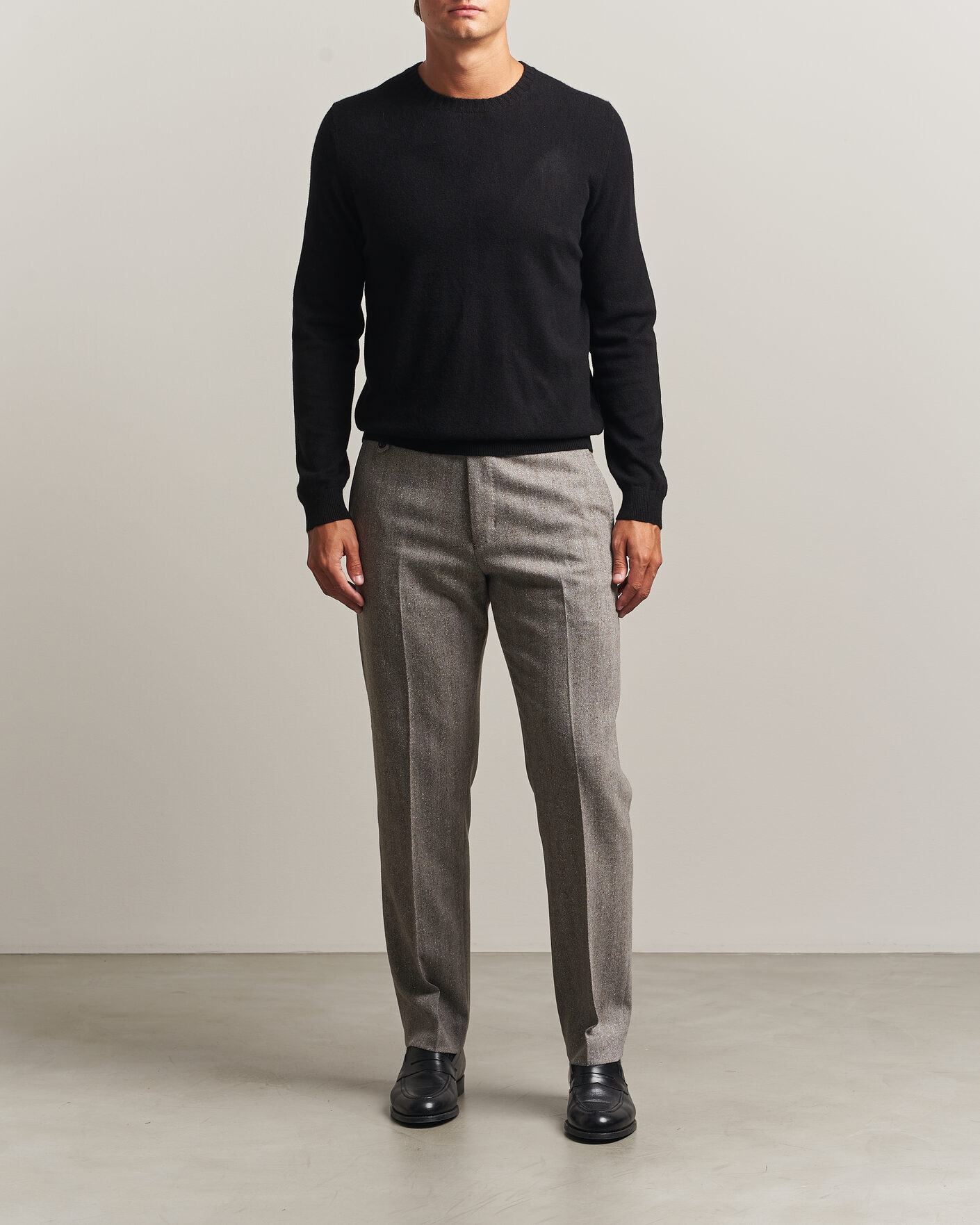 Uomini | Maglieria | Stenströms | Cashmere Crewneck Black