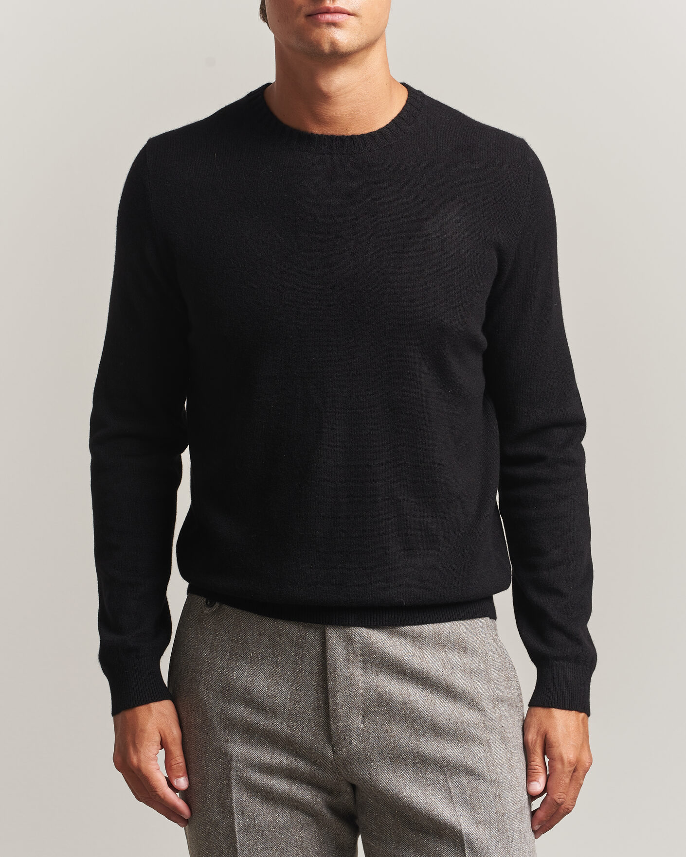 Uomini | Maglieria | Stenströms | Cashmere Crewneck Black