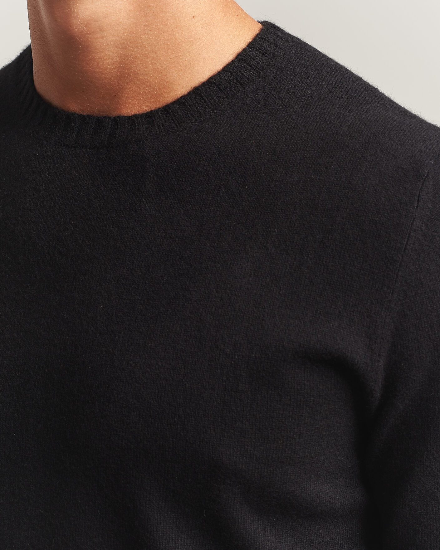 Uomini | Maglieria | Stenströms | Cashmere Crewneck Black