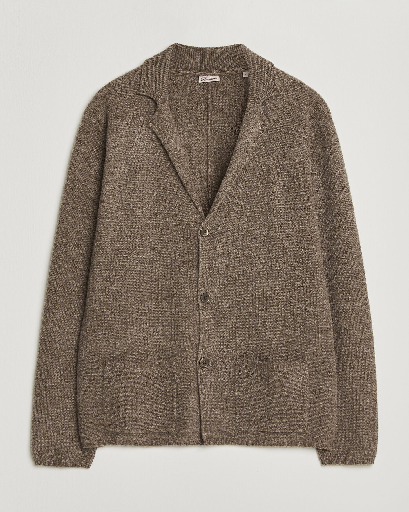 Uomini | Maglieria | Stenströms | Knitted Yak/Merino Cardigan Blazer Brown