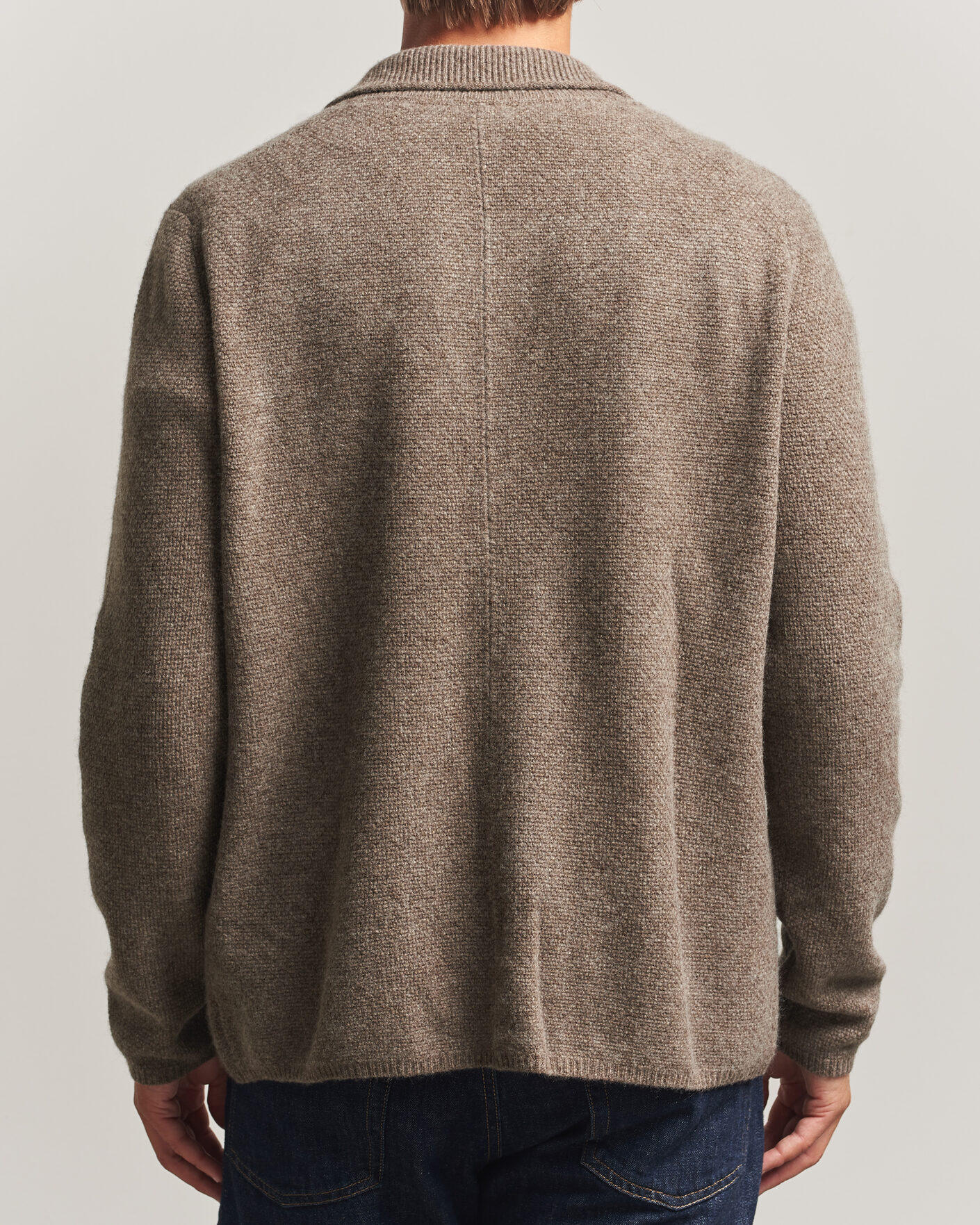 Uomini | Maglieria | Stenströms | Knitted Yak/Merino Cardigan Blazer Brown