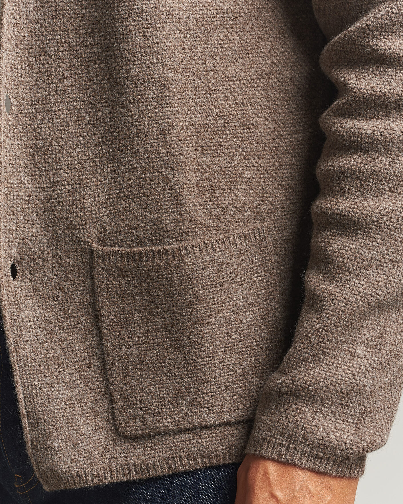 Uomini | Maglieria | Stenströms | Knitted Yak/Merino Cardigan Blazer Brown