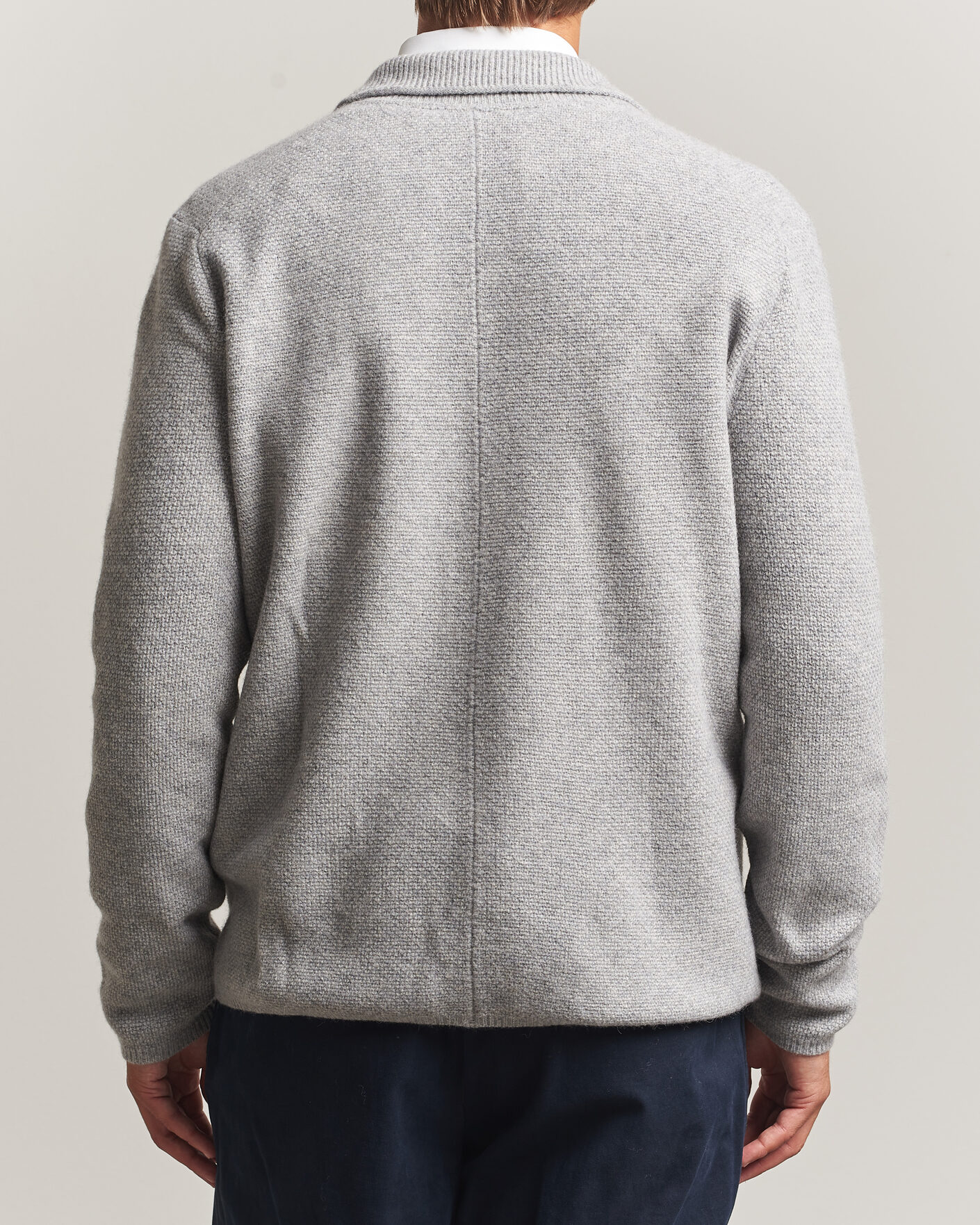 Uomini | Maglieria | Stenströms | Knitted Yak/Merino Cardigan Blazer Grey