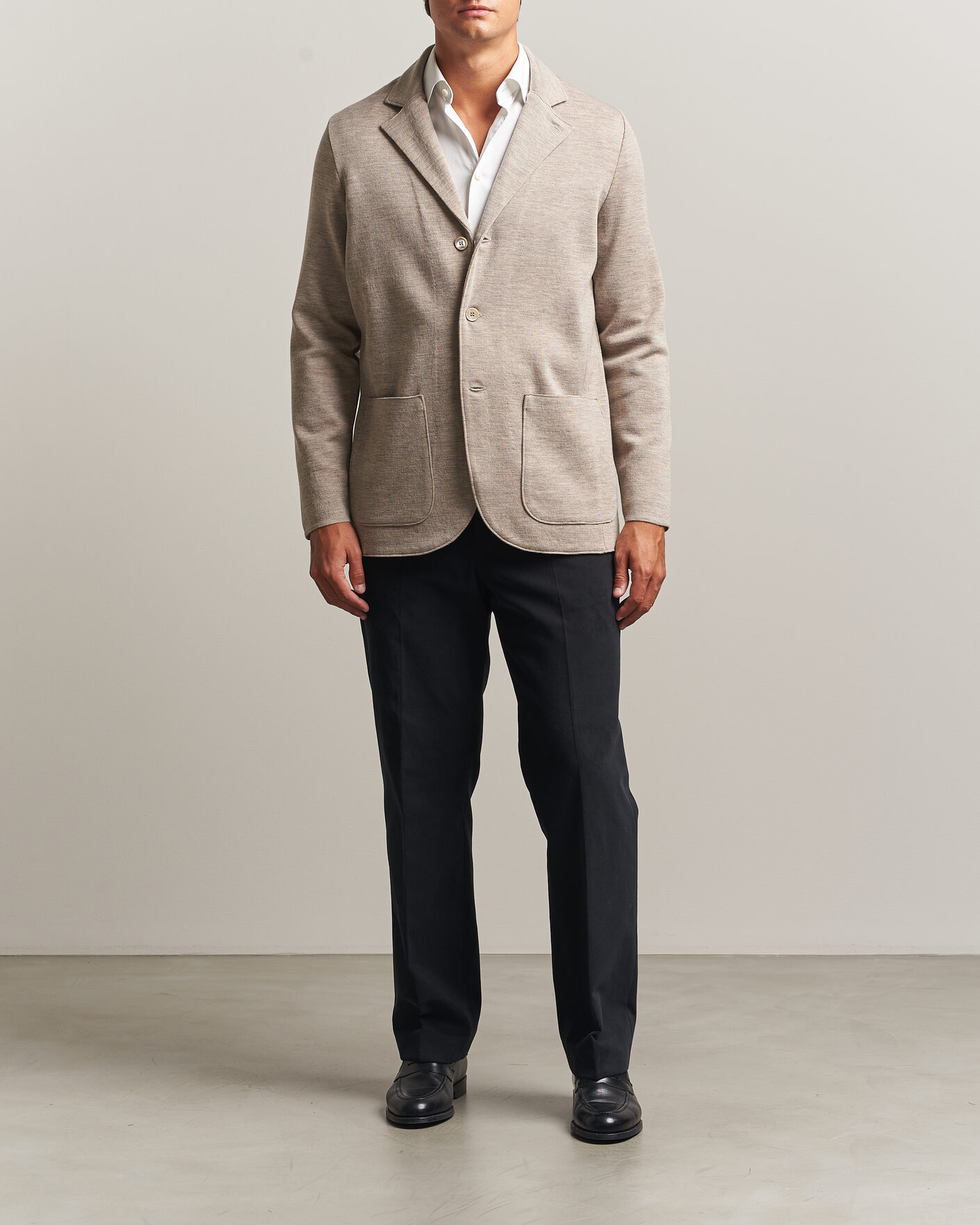 Uomini | Blazers | Stenströms | Milano Knitted Merino Blazer Beige