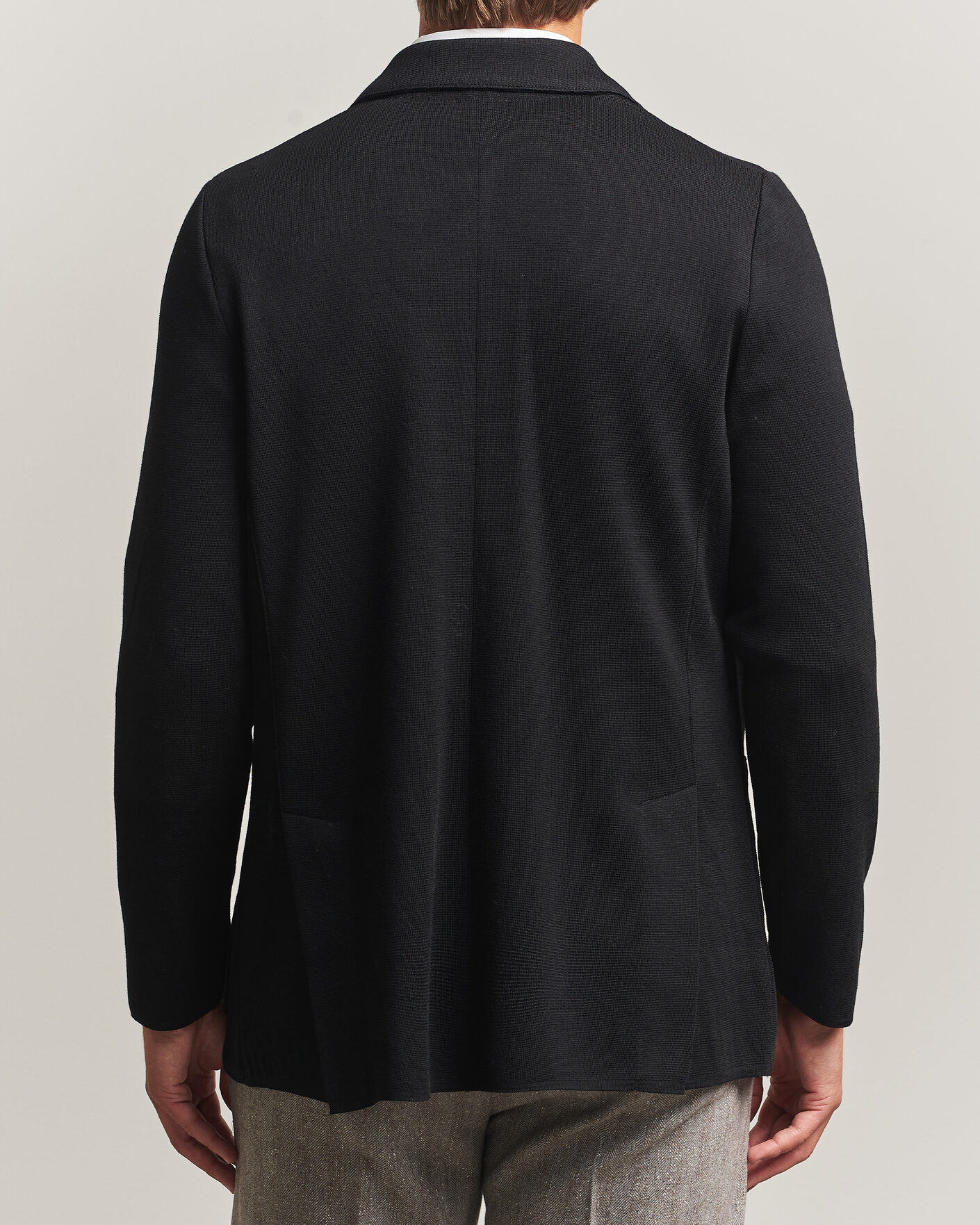 Uomini | Blazers | Stenströms | Milano Knitted Merino Blazer Black