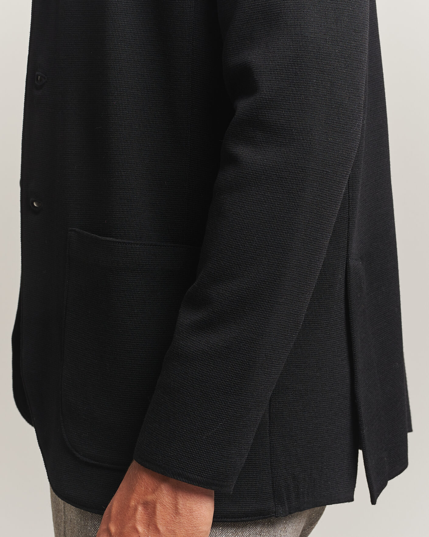 Uomini | Blazers | Stenströms | Milano Knitted Merino Blazer Black