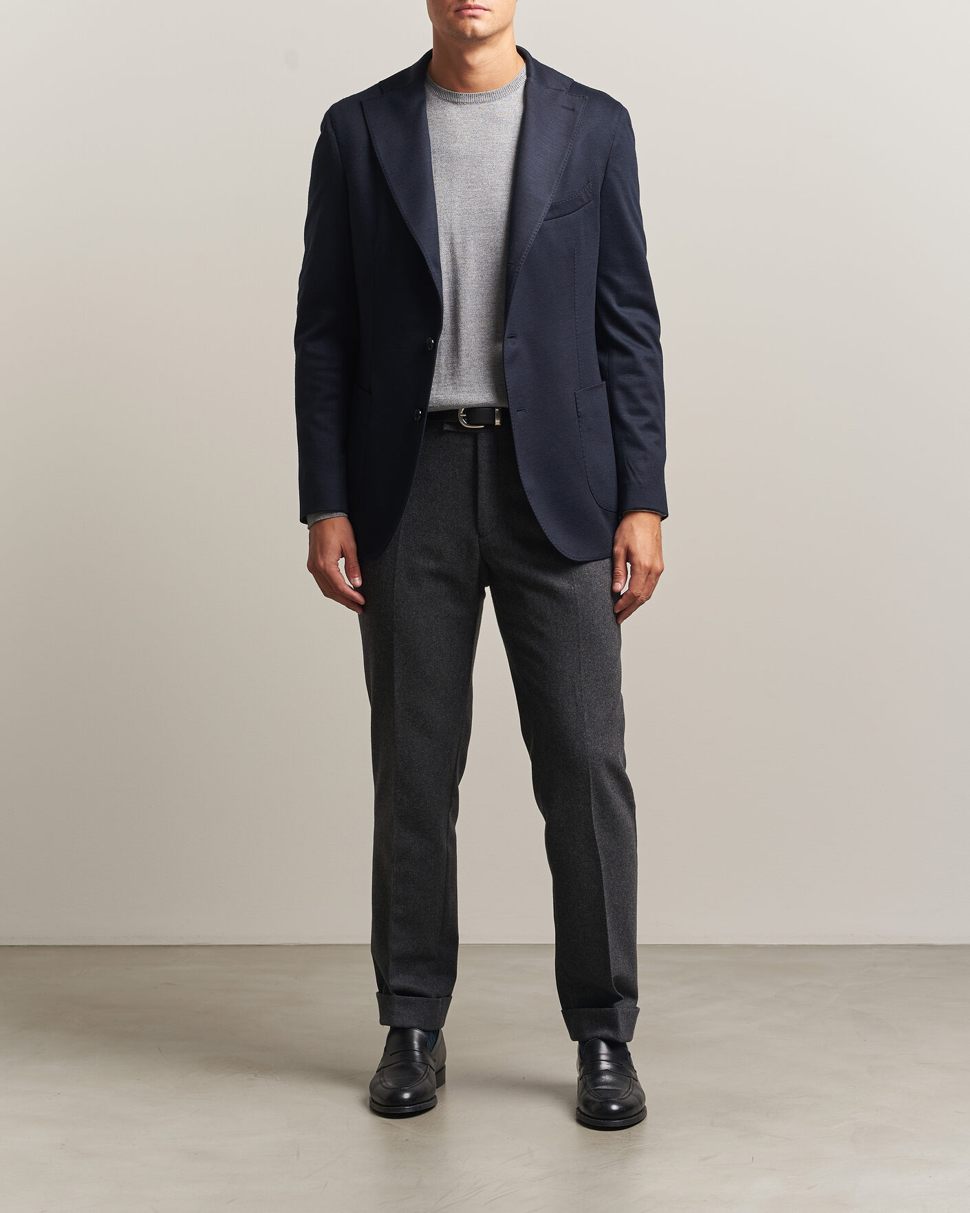 Uomini | Blazers | Stenströms | Wool Jersey Blazer Navy