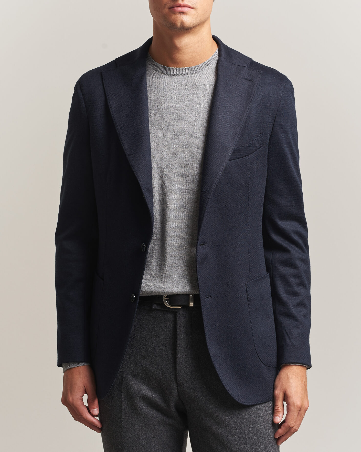 Uomini | Blazers | Stenströms | Wool Jersey Blazer Navy