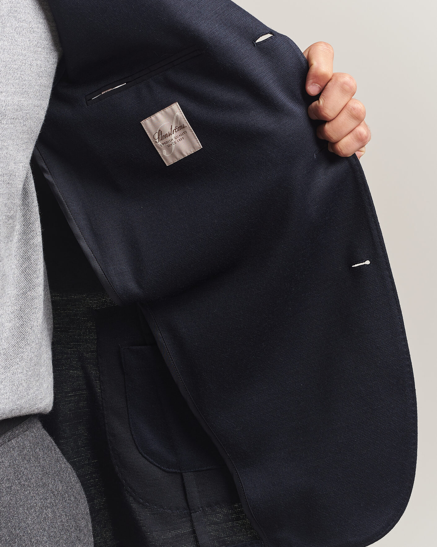 Uomini | Blazers | Stenströms | Wool Jersey Blazer Navy