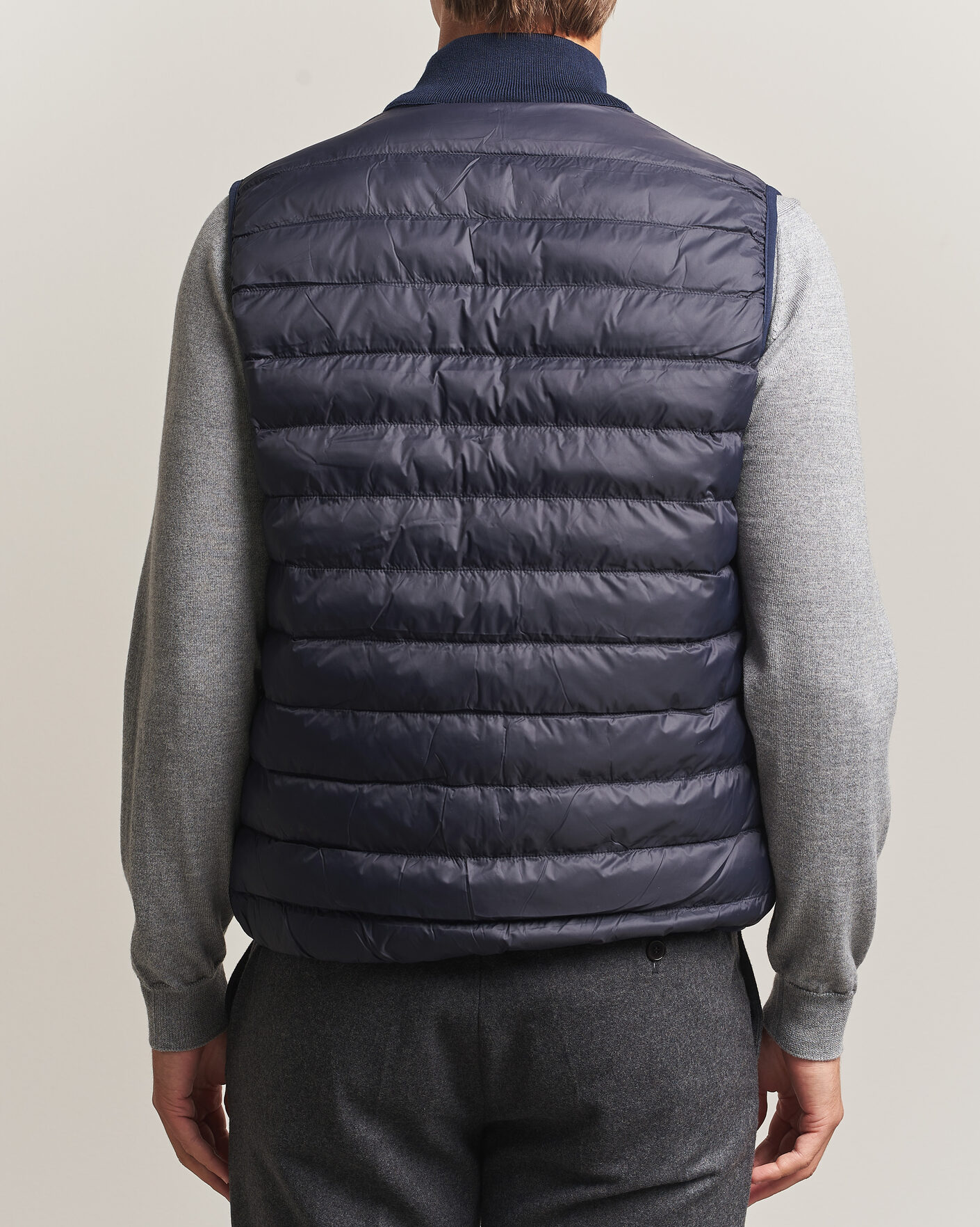 Uomini | Gilet | Stenströms | Reversible Knitted Merino/Nylon Vest Navy