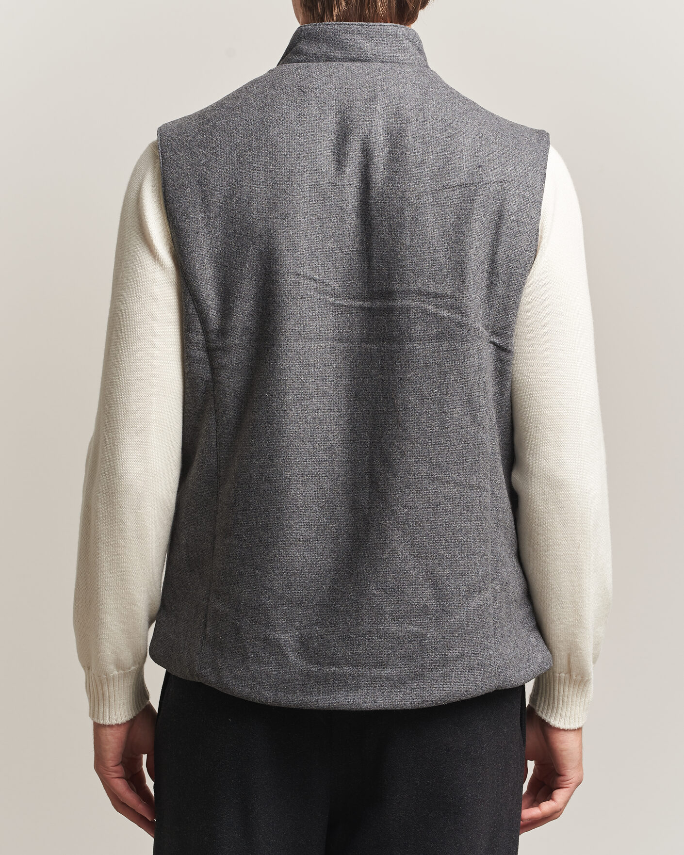 Uomini | Gilet | Stenströms | Wool Alcantara Detail Light Padded Vest Grey