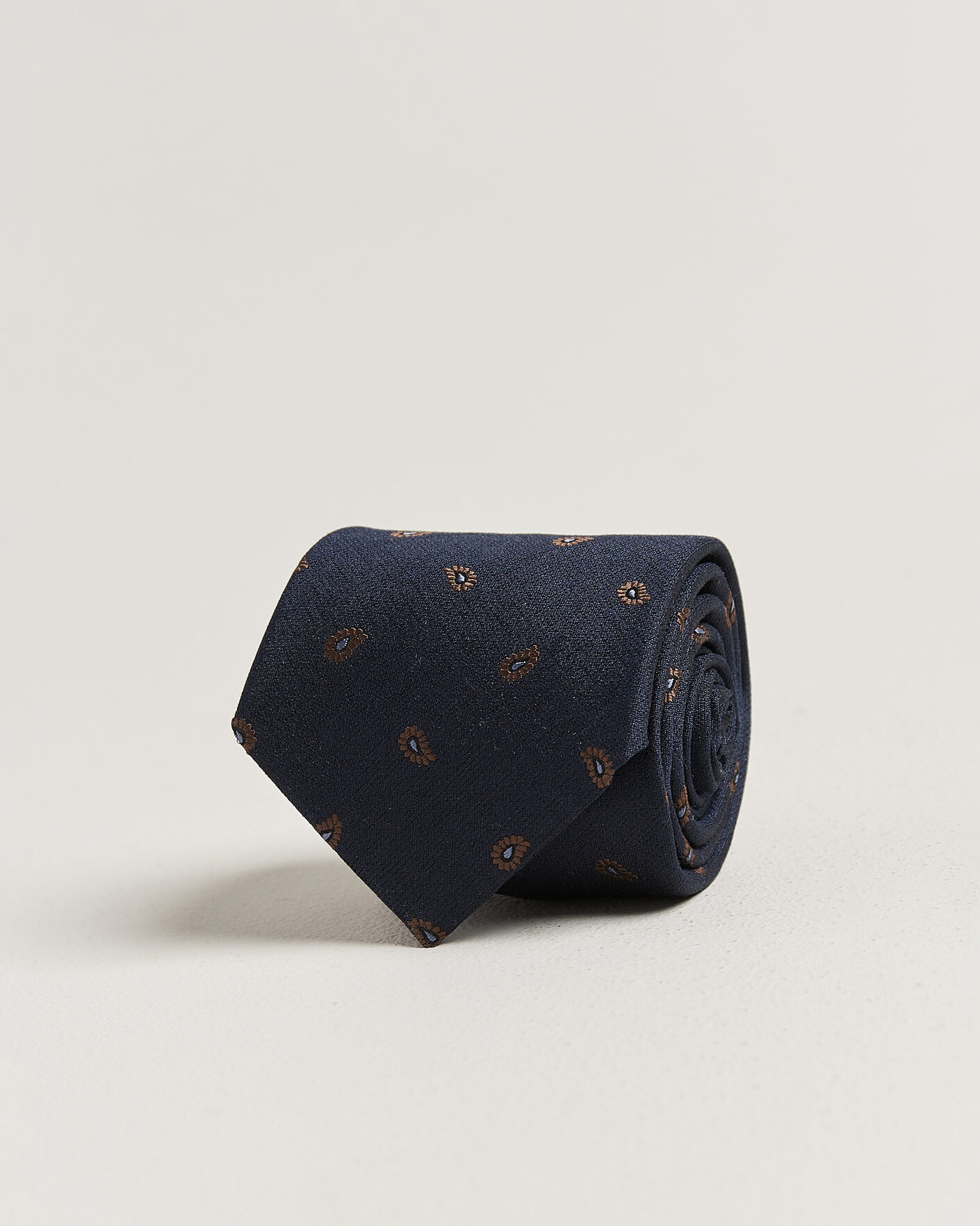 Uomini | Cravatte | Stenströms | Woven Paisley Silk Tie 7,5cm Navy