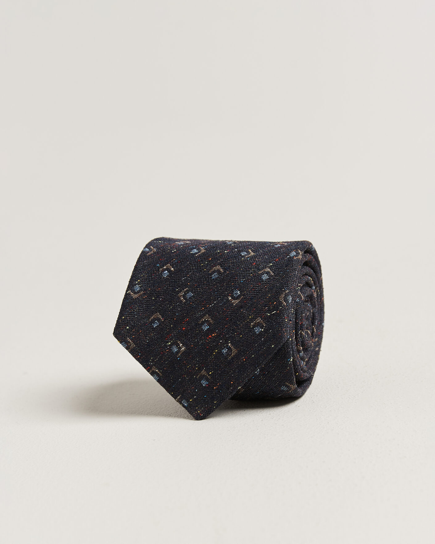 Uomini | Cravatte | Stenströms | Woven Herringbone Silk Tie 7,5cm Navy