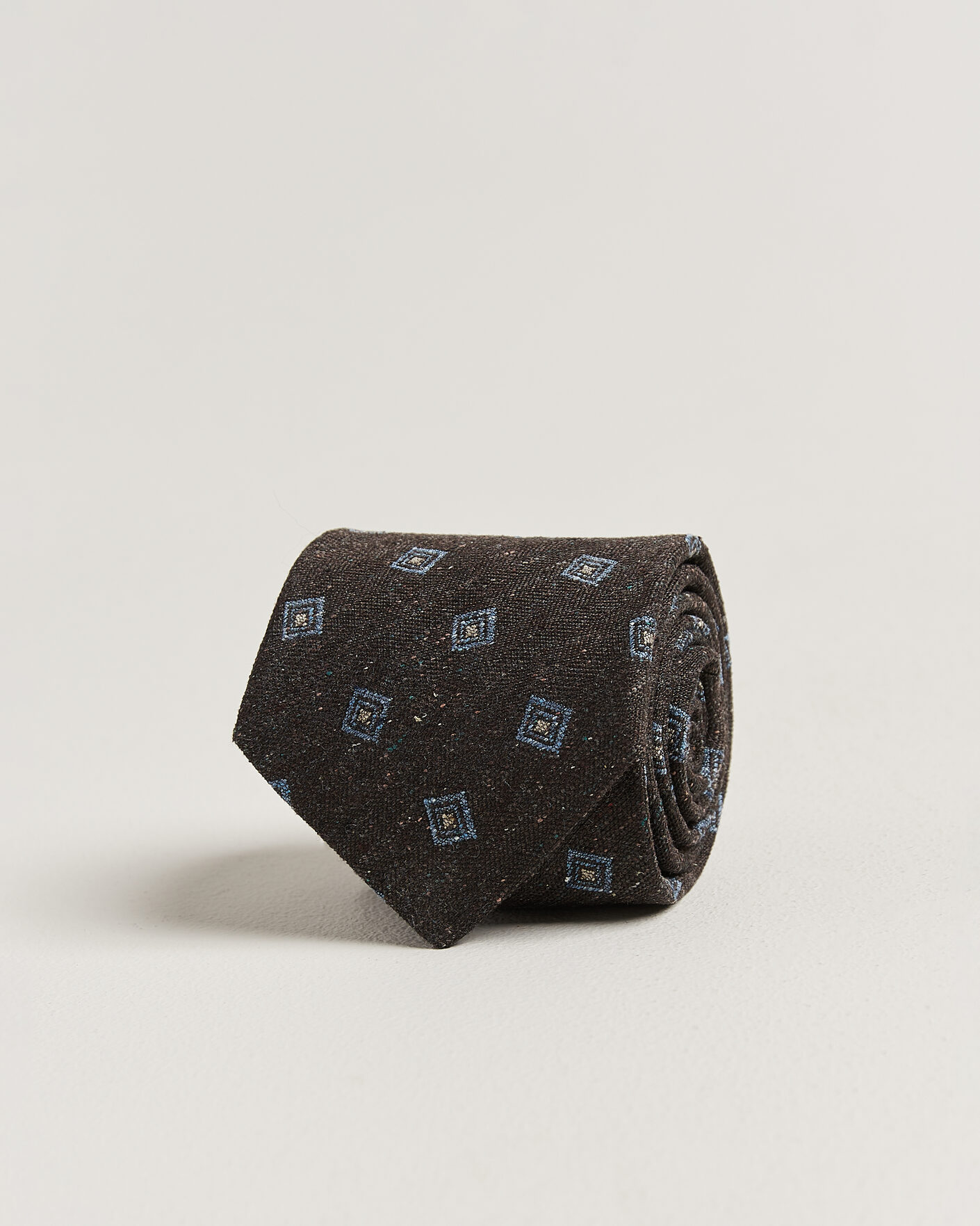 Uomini | Cravatte | Stenströms | Woven Herringbone Silk Tie 7,5cm Dark Brown