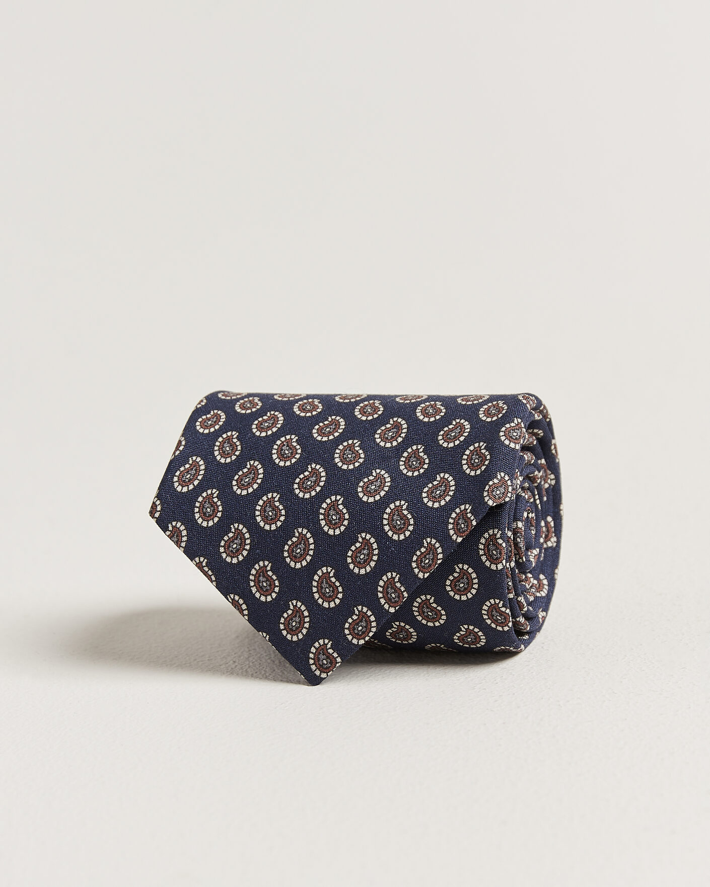 Uomini | Cravatte | Stenströms | Printed Silk Paisley Tie 7,5cm Blue