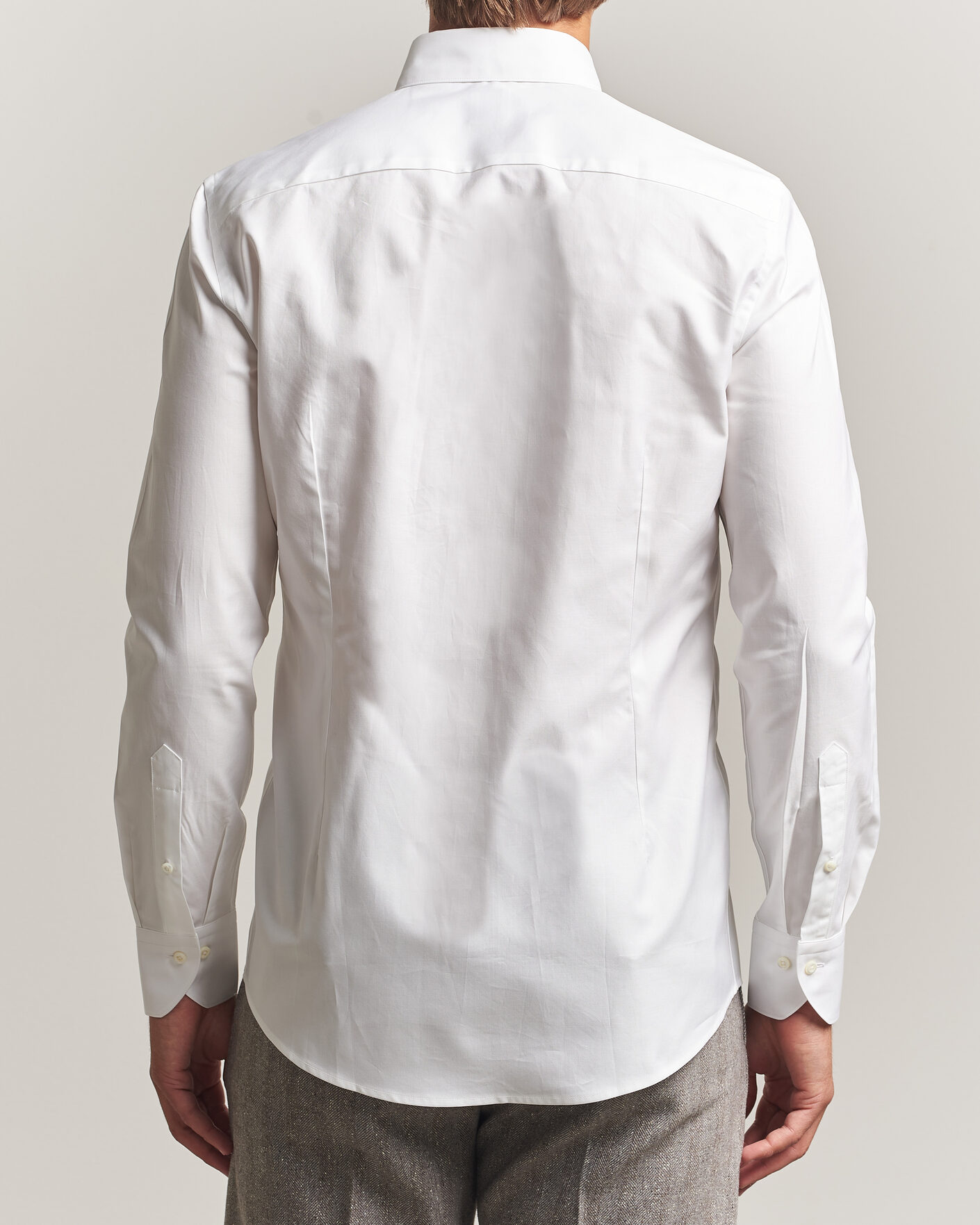 Uomini | Camicie | Stenströms | Slimline Twofold Cotton Button Under Shirt White