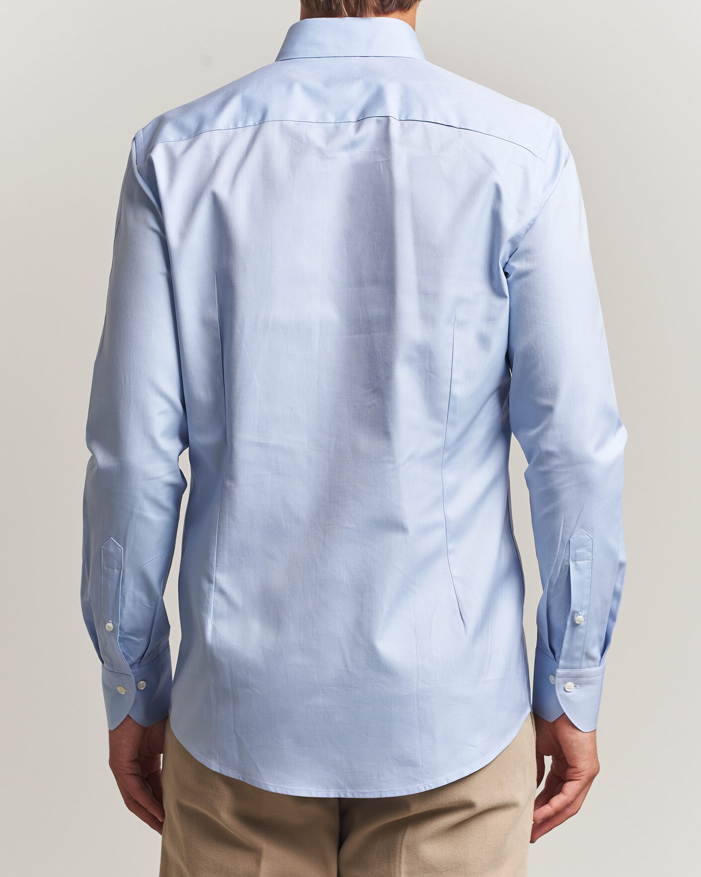 Uomini | Camicie | Stenströms | Slimline Twofold Cotton Button Under Shirt Blue
