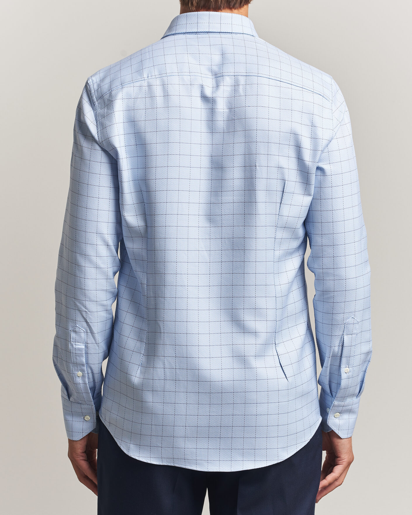 Uomini | Camicie | Stenströms | Slimline Twofold Structure Check Shirt Blue