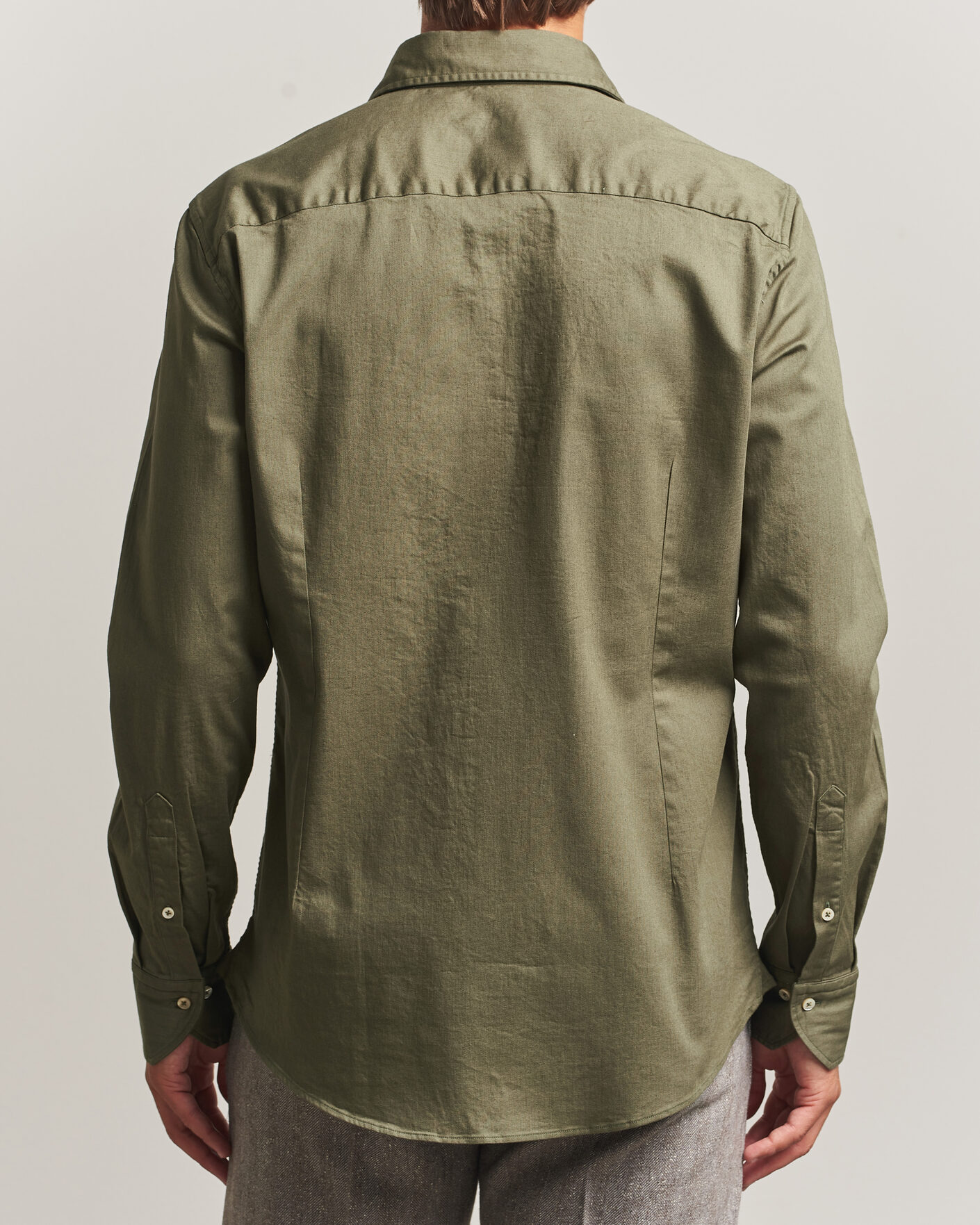 Uomini | Camicie | Stenströms | Slimline Garment Washed Shirt Green Denim