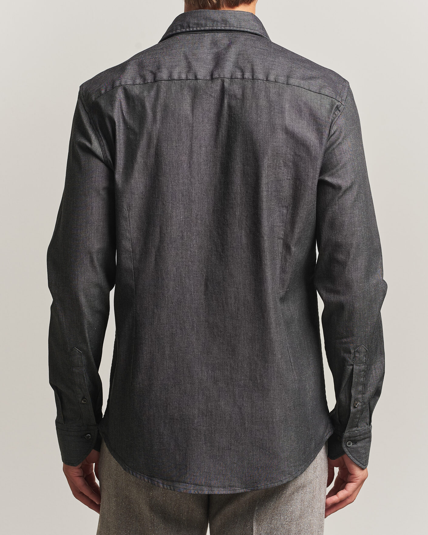 Uomini | Camicie | Stenströms | Slimline Garment Washed Shirt Black Denim