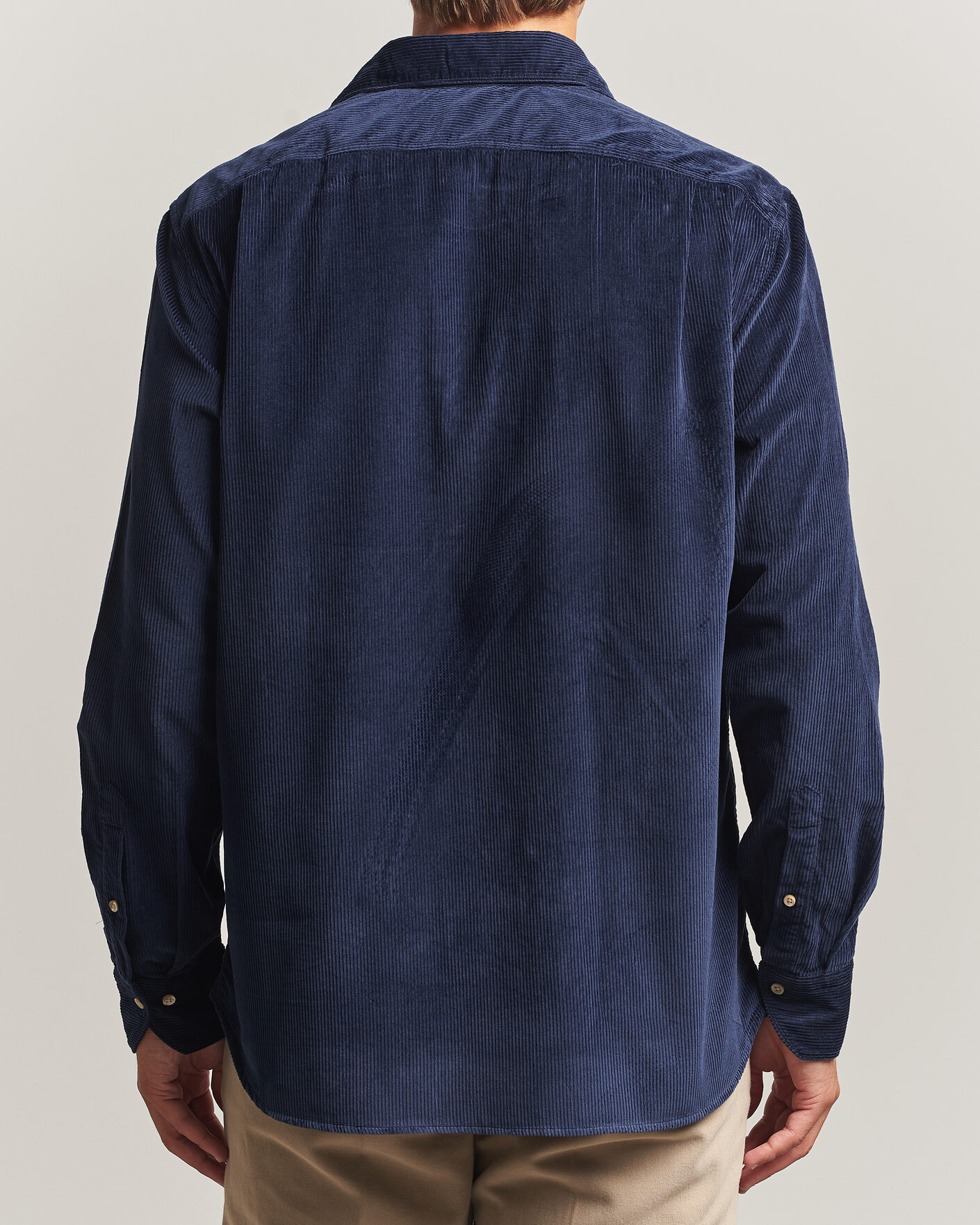 Uomini | Camicie | Stenströms | Regular Fit Cord Pocket Shirt Navy