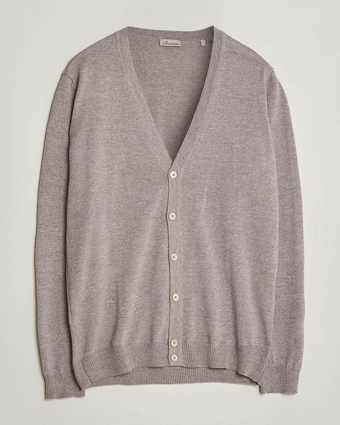 Uomini | Maglieria | Stenströms | Merino Cardigan Beige Mouline