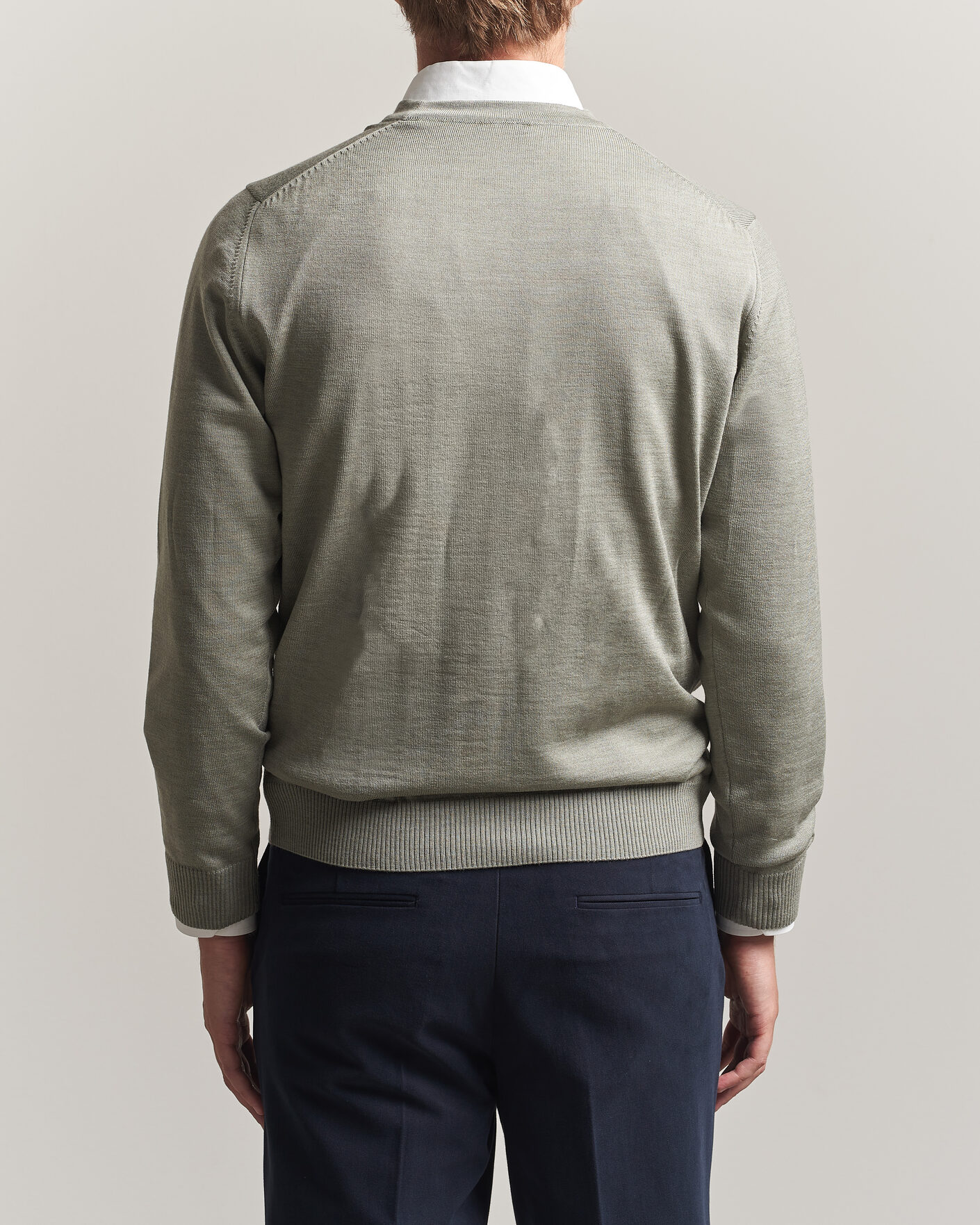 Uomini | Maglieria | Stenströms | Merino Cardigan Green/Grey