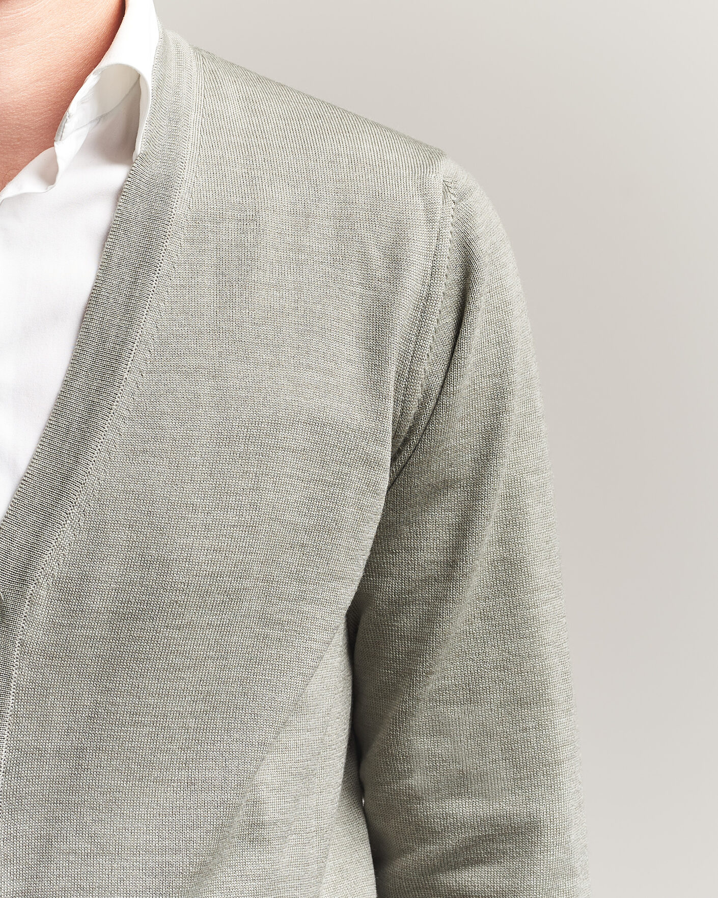 Uomini | Maglieria | Stenströms | Merino Cardigan Green/Grey