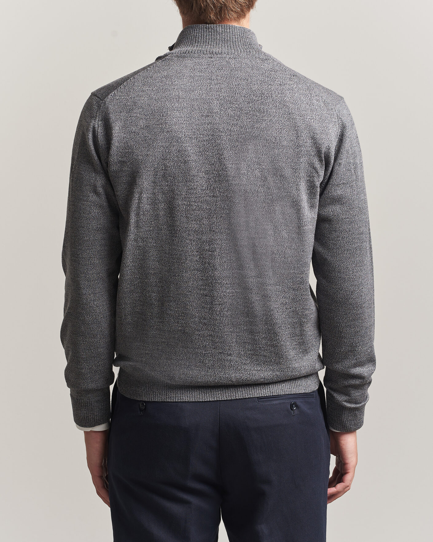 Uomini | Maglieria | Stenströms | Merino Full Zip Grey