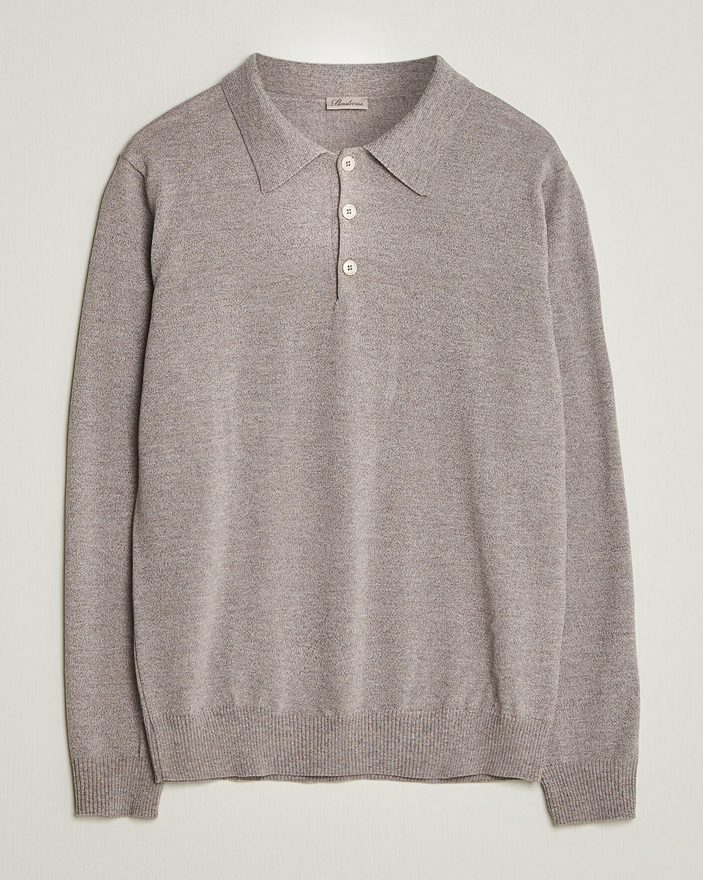 Uomini | Maglieria | Stenströms | Merino Polo Beige