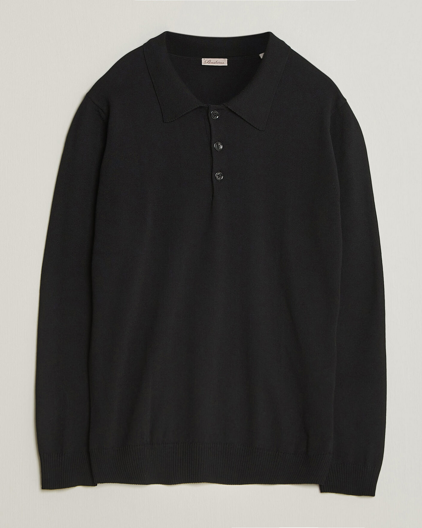 Uomini | Maglieria | Stenströms | Merino Polo Black