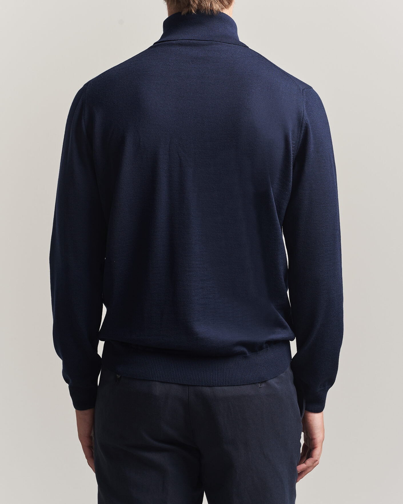 Uomini | Maglieria | Stenströms | Merino Rollneck Navy