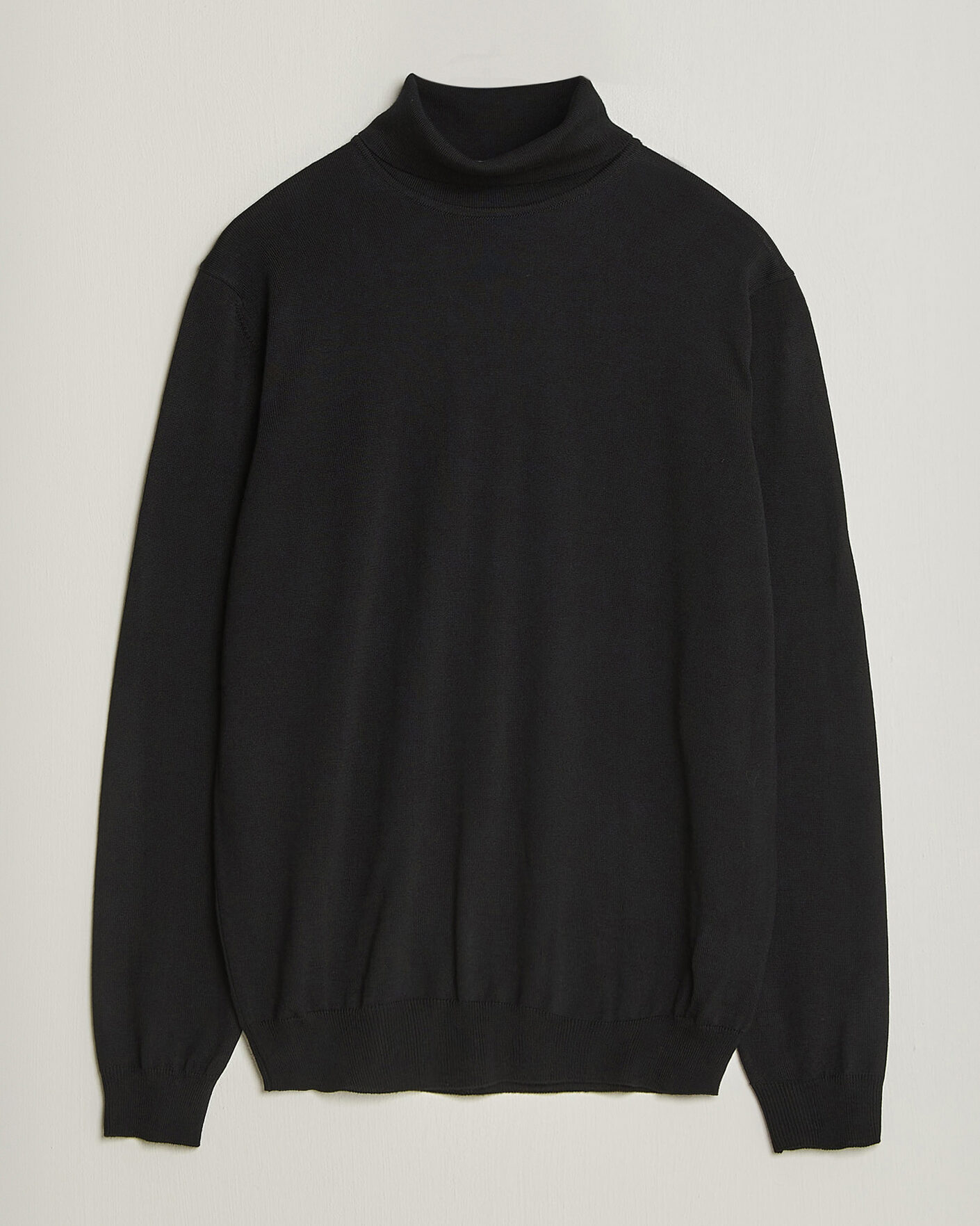 Uomini | Maglieria | Stenströms | Merino Rollneck Black