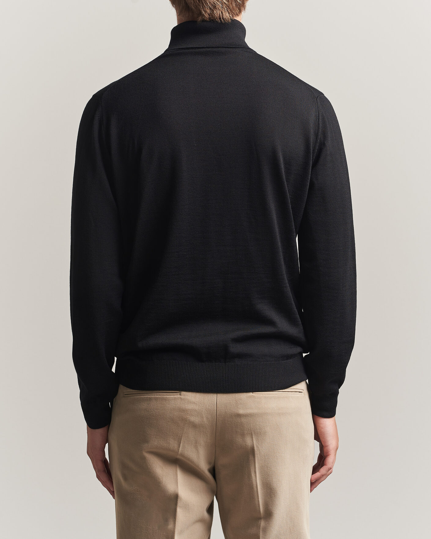 Uomini | Maglieria | Stenströms | Merino Rollneck Black