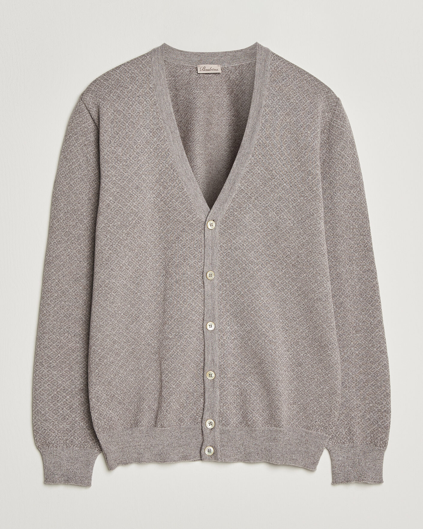 Uomini | Maglieria | Stenströms | Merino Jaquard Cardigan Beige