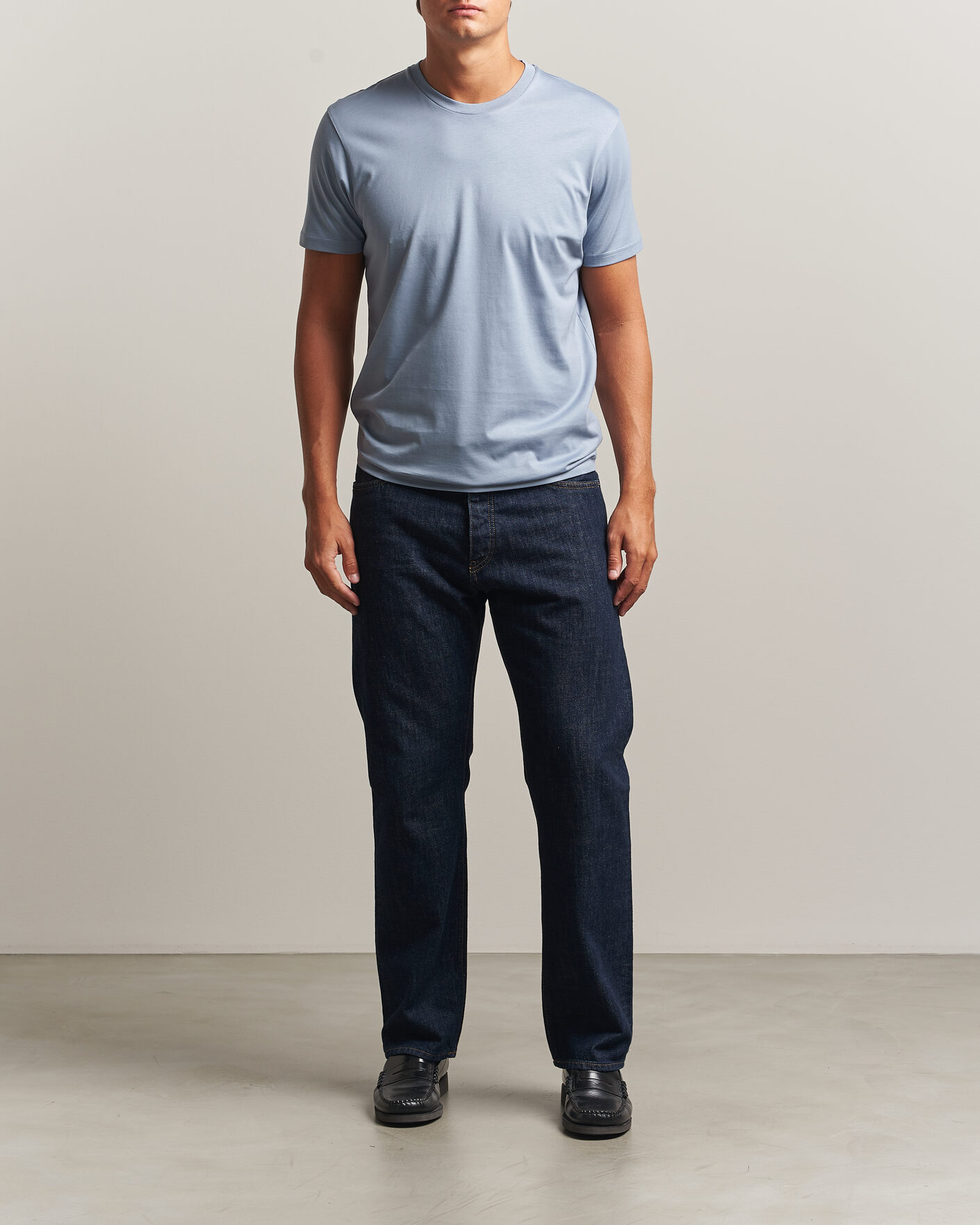 Uomini | T-shirt | Sunspel | Riviera Midweight T-Shirt Powder Blue