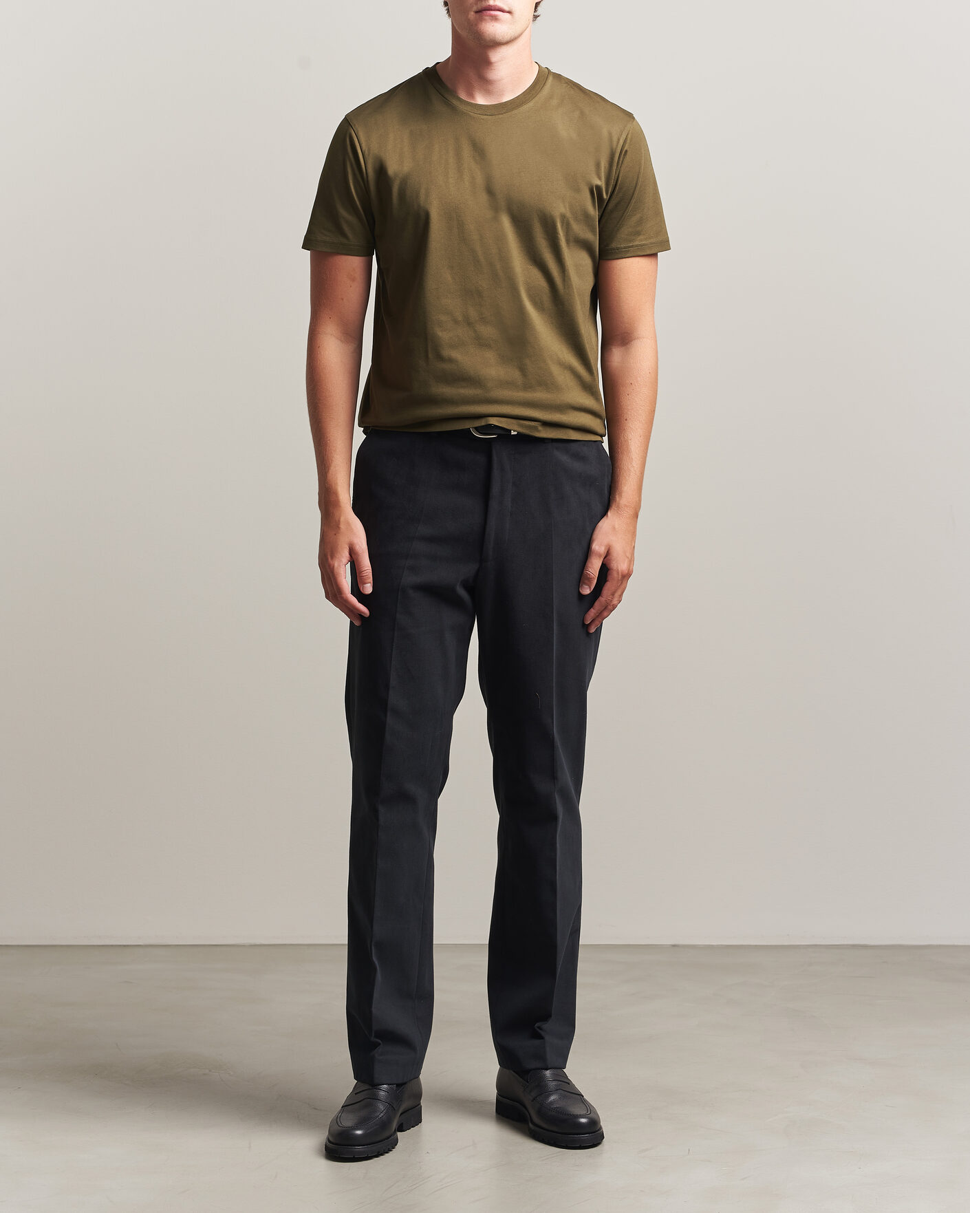 Uomini | T-shirt | Sunspel | Riviera Midweight T-Shirt Loden Green