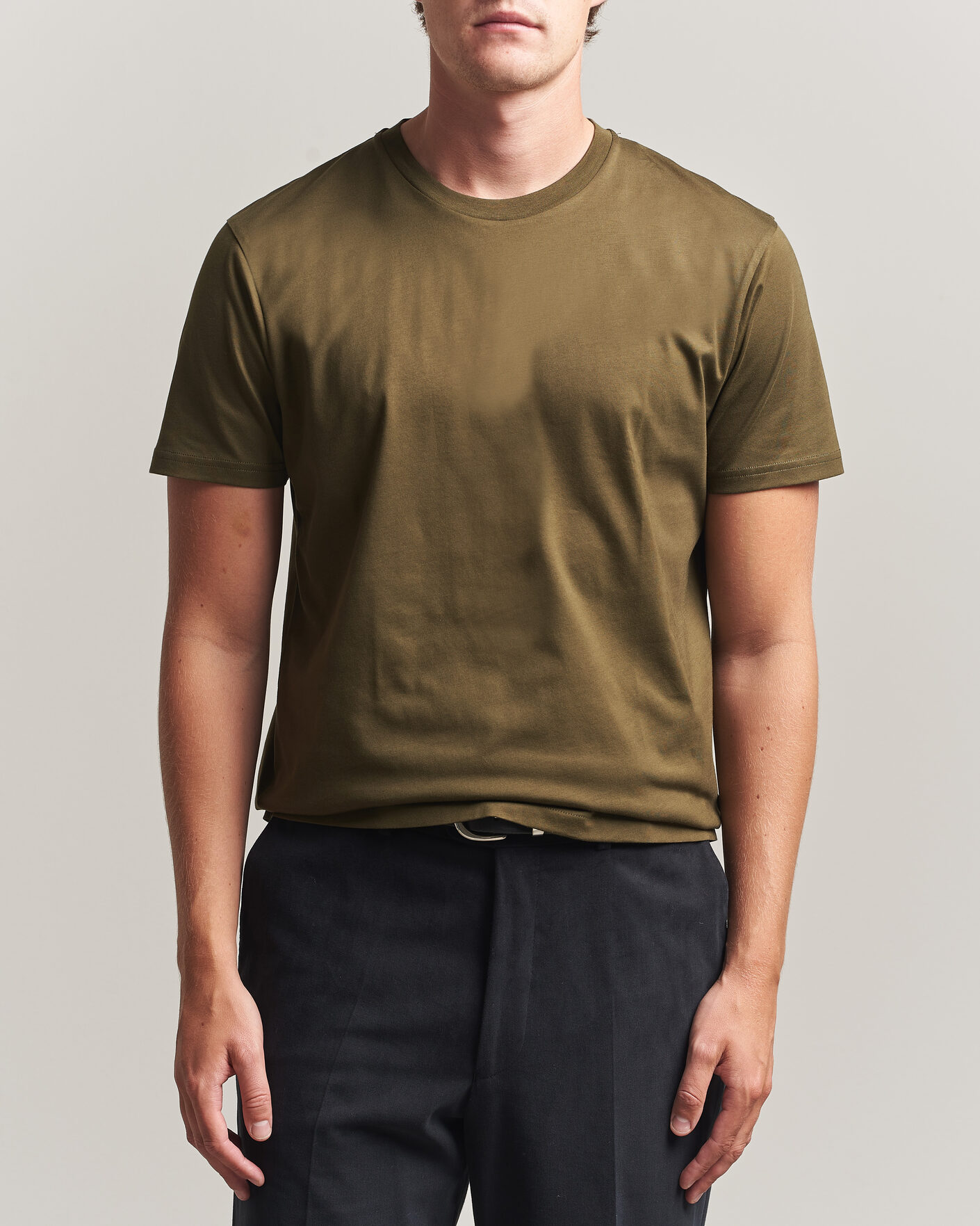 Uomini | T-shirt | Sunspel | Riviera Midweight T-Shirt Loden Green
