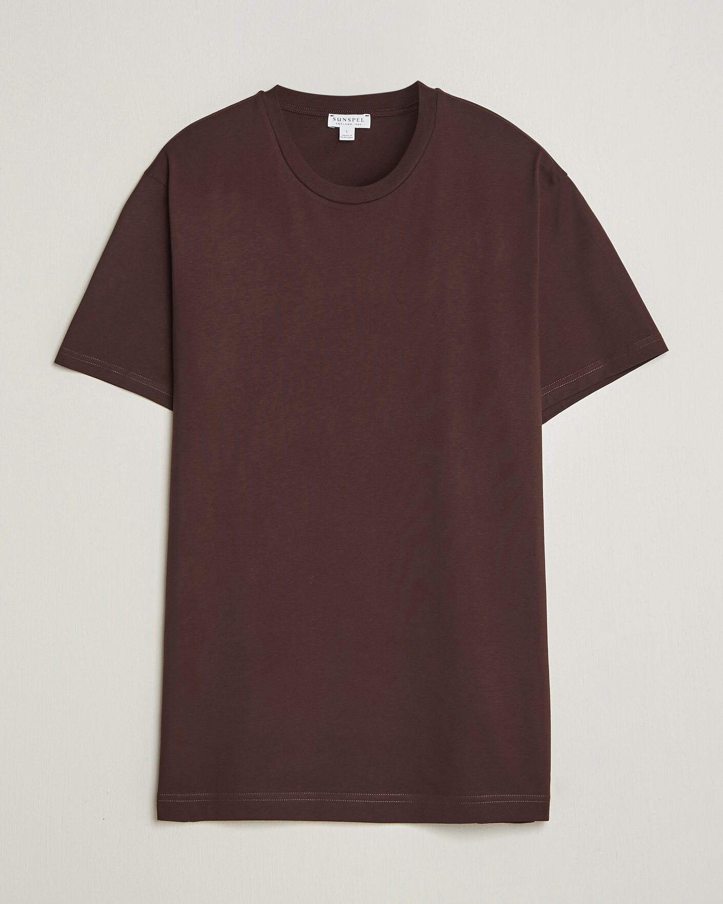 Uomini | T-shirt | Sunspel | Riviera Midweight T-Shirt Dark Brown