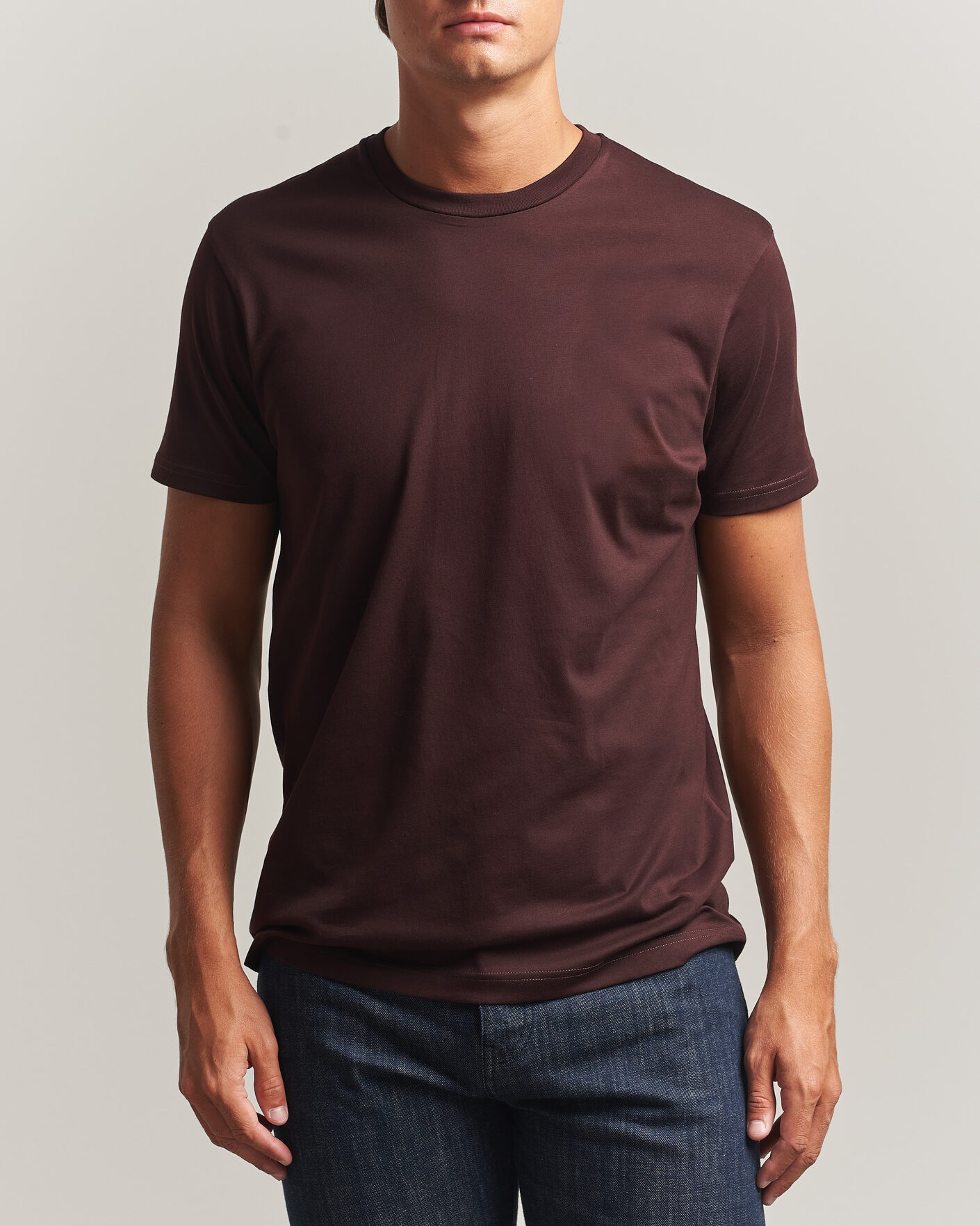 Uomini | T-shirt | Sunspel | Riviera Midweight T-Shirt Dark Brown