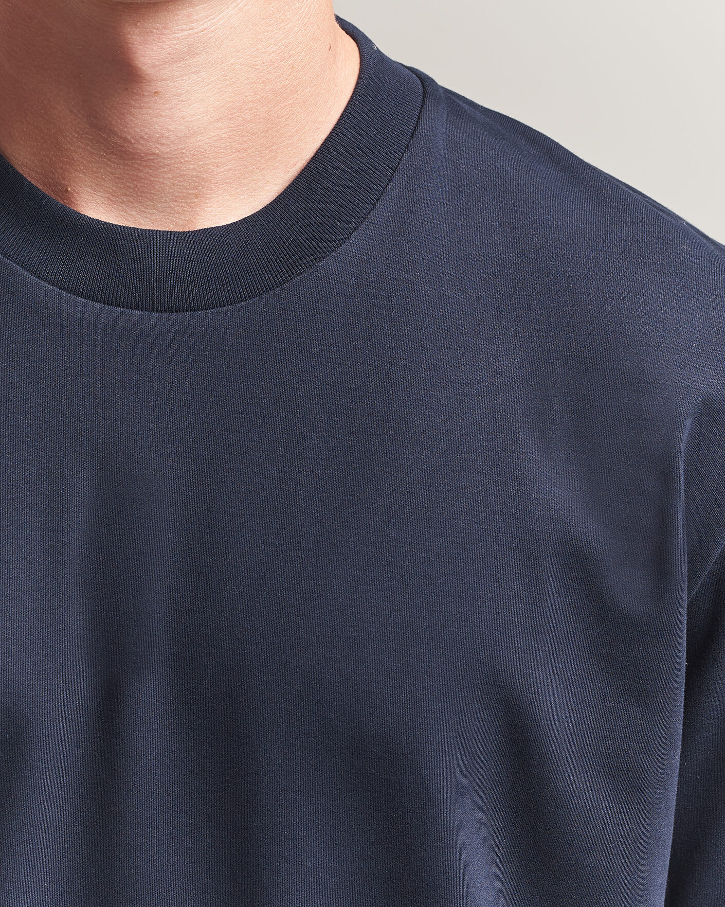 Uomini | T-shirt | Sunspel | Heavy Weight Supima Cotton T-Shirt Midnight Navy