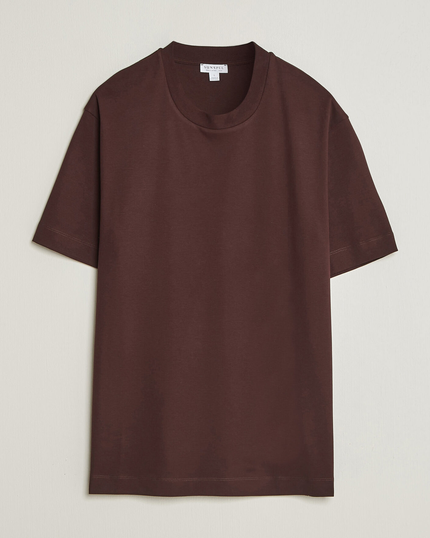 Uomini | T-shirt | Sunspel | Heavy Weight Supima Cotton T-Shirt Dark Brown