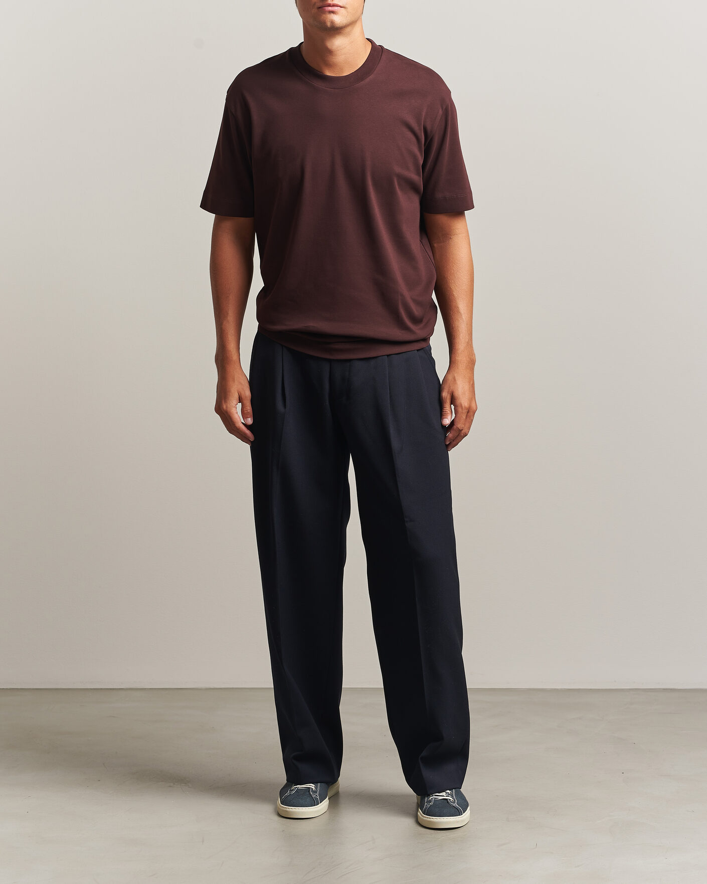 Uomini | T-shirt | Sunspel | Heavy Weight Supima Cotton T-Shirt Dark Brown